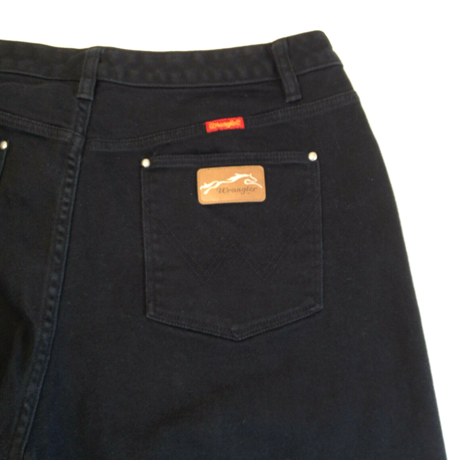 Vintage Wrangler Women Black Denim Stretch Jeans Red Tag Size 15-16 32