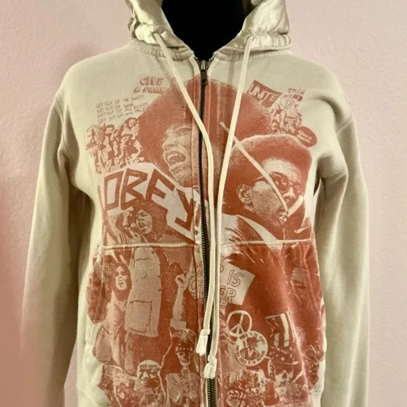 Vintage Y2K Shepard Fairey Obey Hipster Afro Punk BLACK HISTORY Hoodie SM