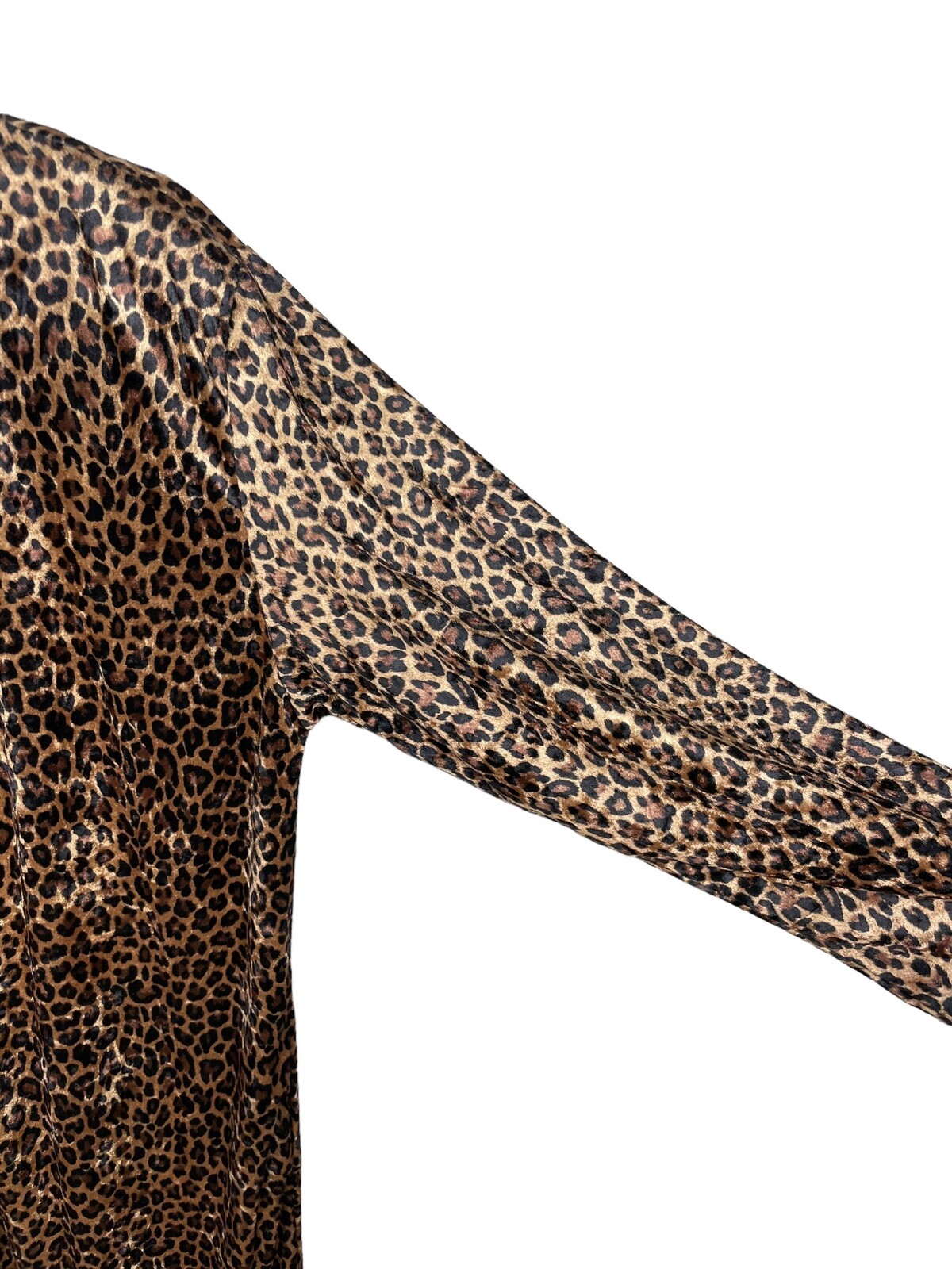 Ruth Norman New York House dress Robe Large Caftan Leopard Print Zipper Tassel