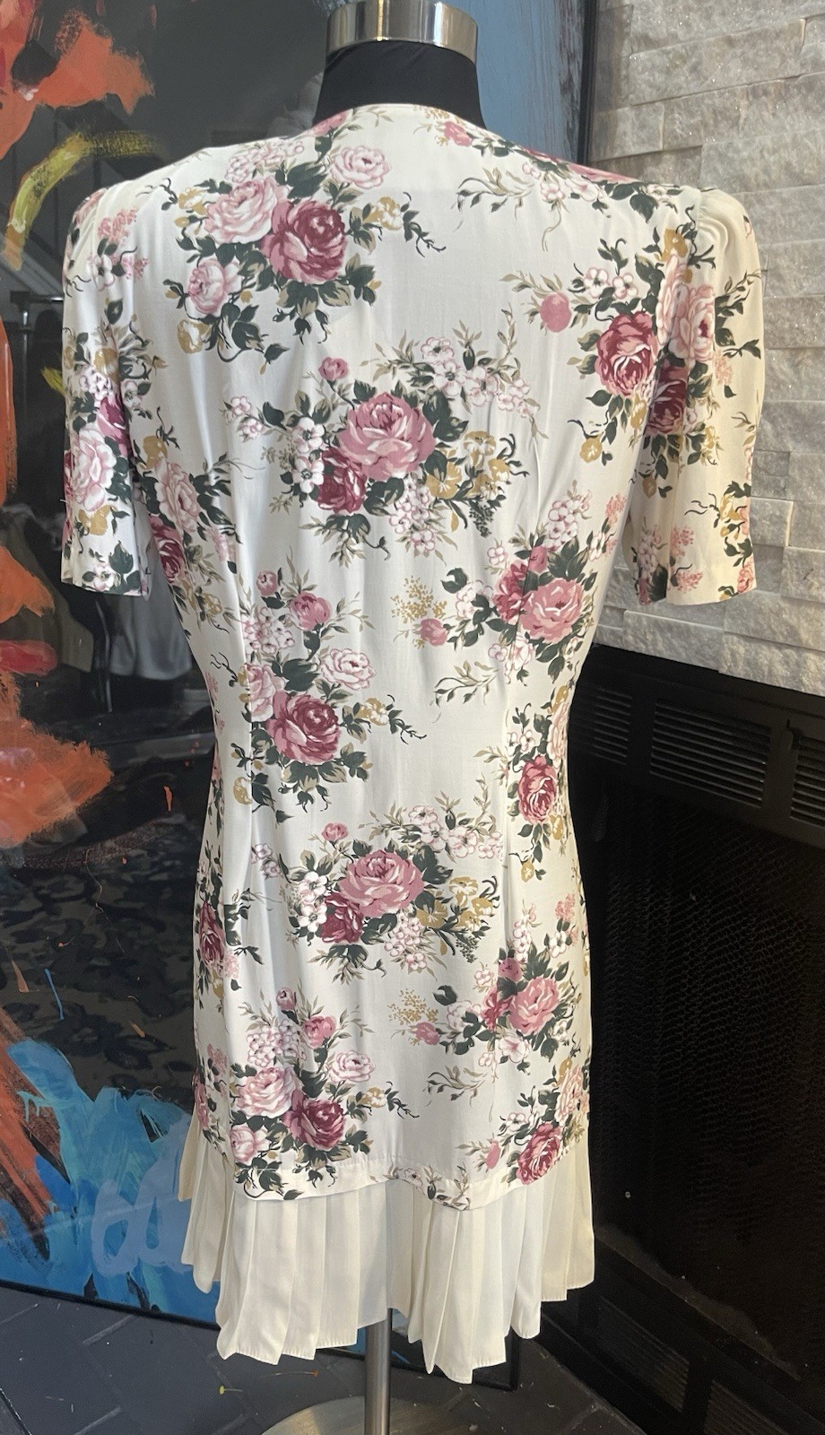 Vintage Byer Dress Floral Rose Granny Core Dress Cottage Core Size 7 1980s