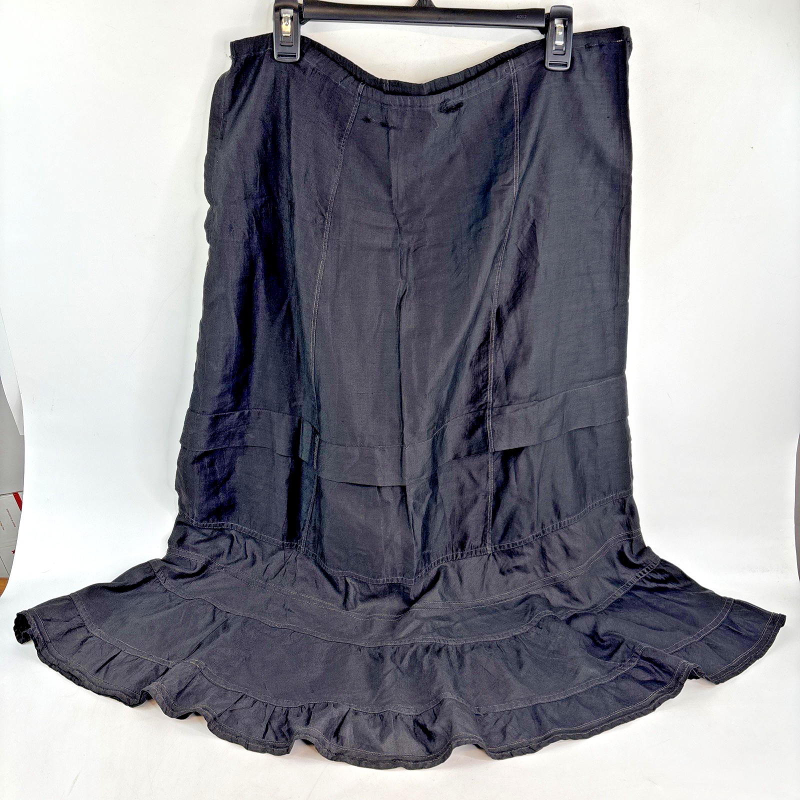 Antique 1890/1900 Victorian Edwardian Black Mourning Petticoat Skirt Slip