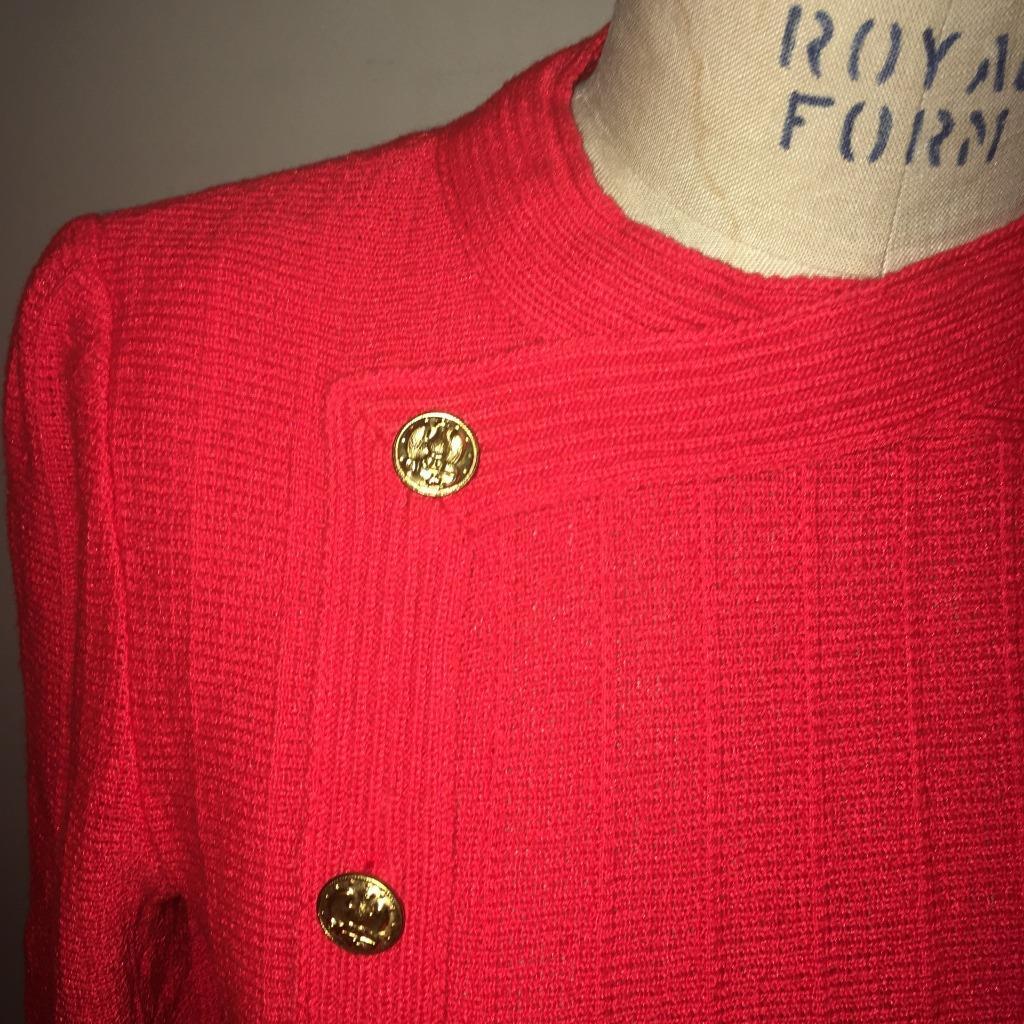 Caledonia Vintage 1960’s Red Knit Sweater Dress 6