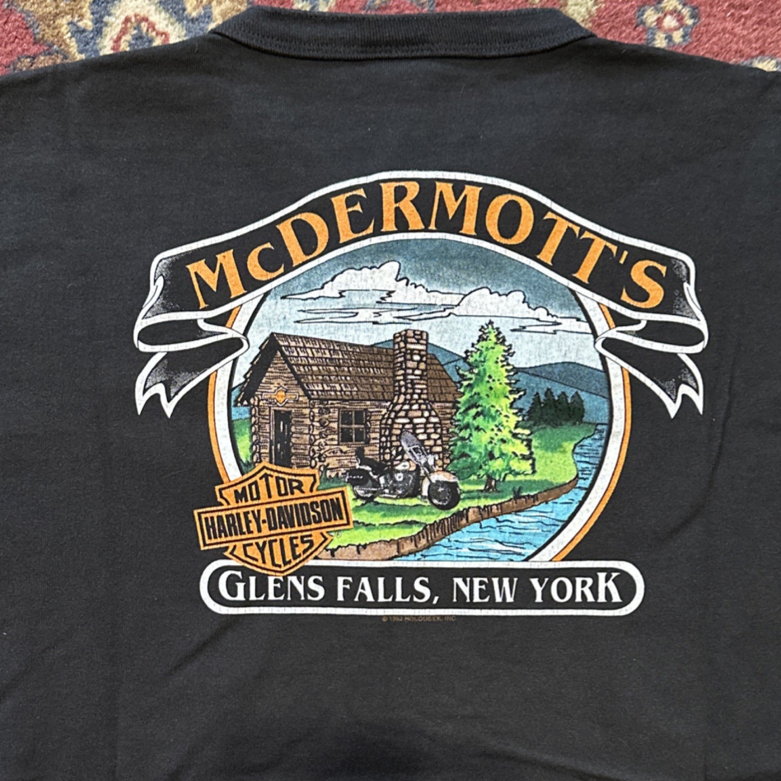 Harley-Davidson Vintage 1992 Women’s L McDermott’s Glens Falls NY Shirt 1/4