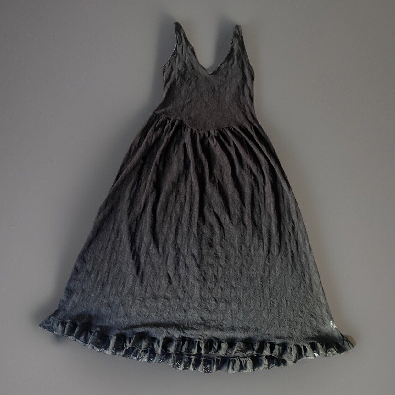 60’ Vintage Maidenform Lace See thru Black Under Dress Sz M Union Label Tag