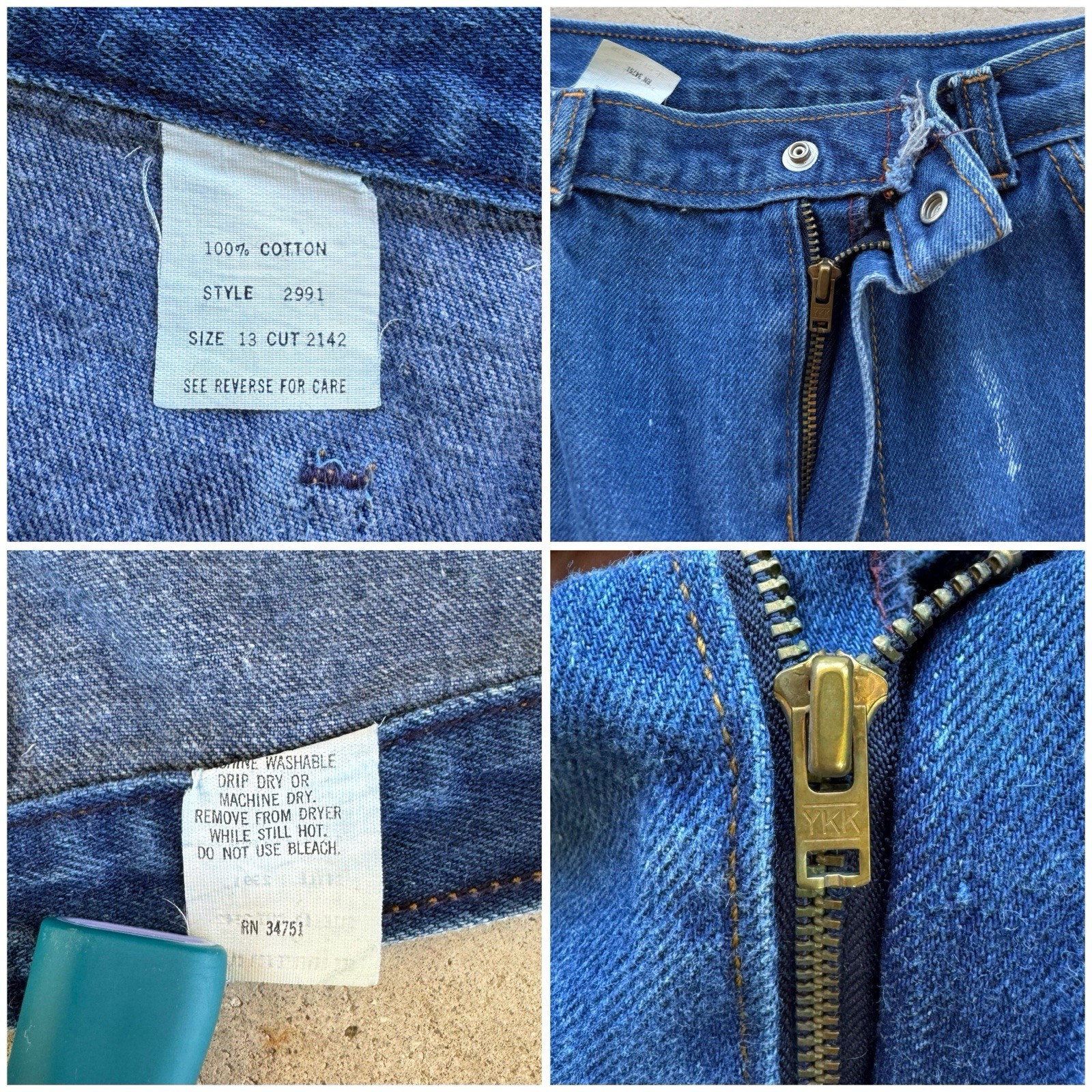 70s Vtg Jean Michele Paris Western Cowgirl Denim Jeans W 27 L 30 Embroidered