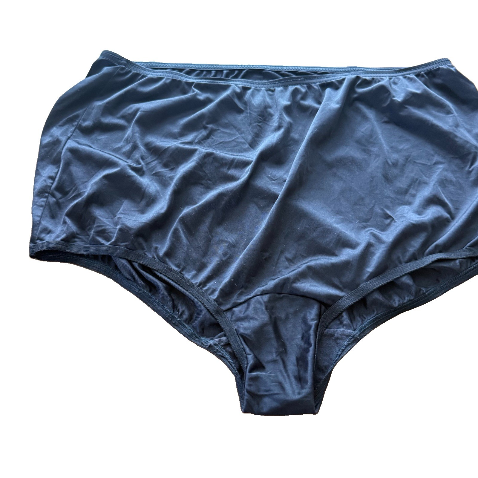Vtg Vanity Fair Panties Briefs Size 10 3XL Black Nylon Granny Satin Sissy Satin