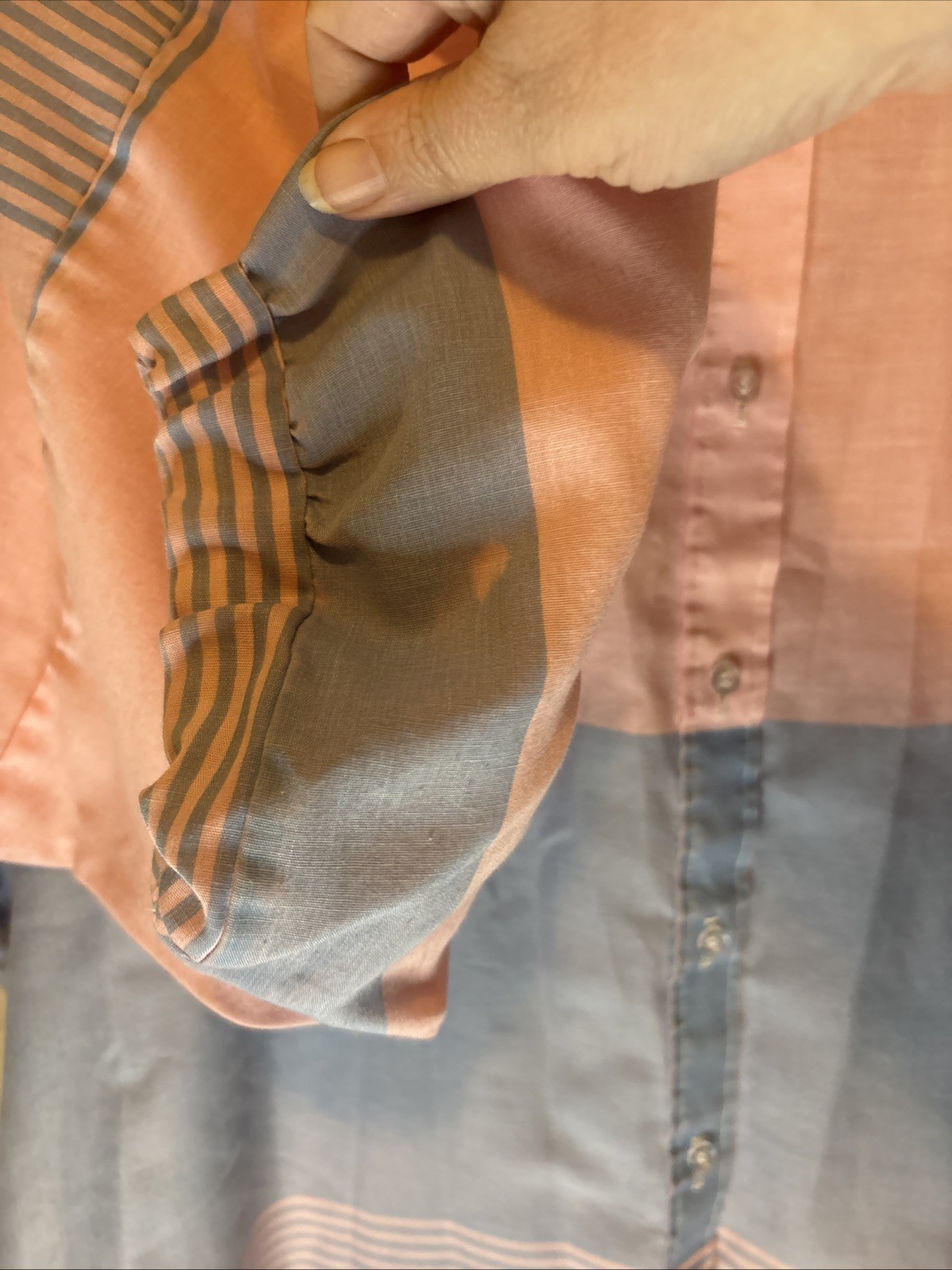 Favorites 80s Oversized Button Up Shirt Large Vintage Pink And Blue