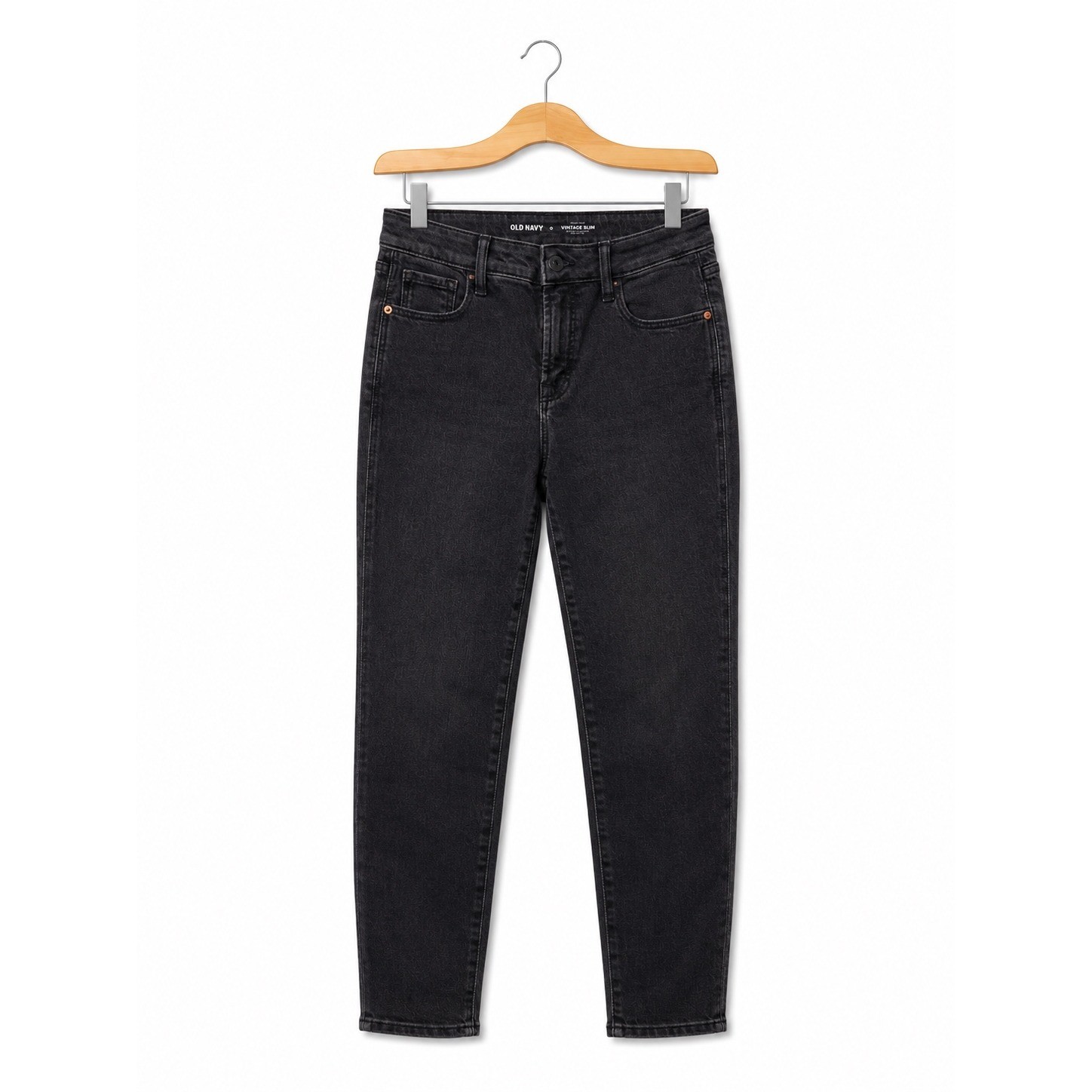 Old Navy Womens High-Rise Vintage Slim Jeans Washed Black Size 0 Denim Pants