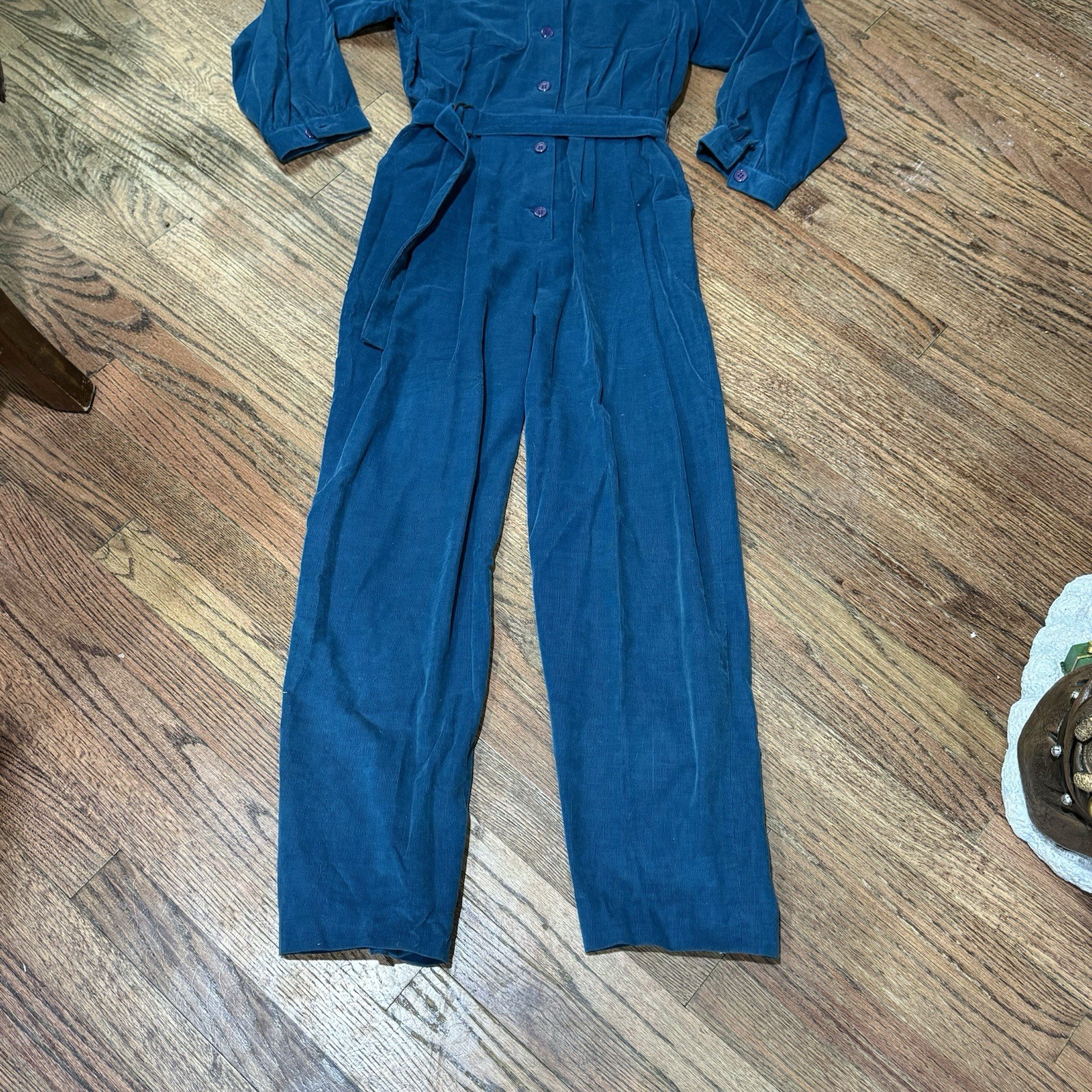 Vintage 80’s Jumpsuit Corduroy Blue 100% Cotton Very Rare Sz Sm. Very Retro