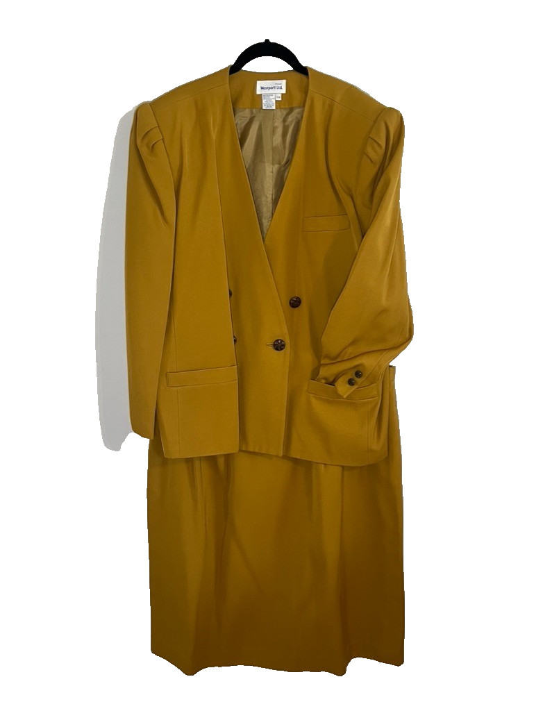 Vintage Neutral Suit Set 22W Retro Mod 1970s Minimalist Lagen Preppy Classic