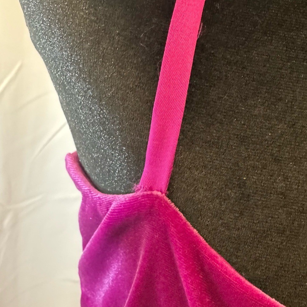 VTG Betsey Johnson New York M Fuchsia Embroidered Velvet Midi Dress 90s Grunge