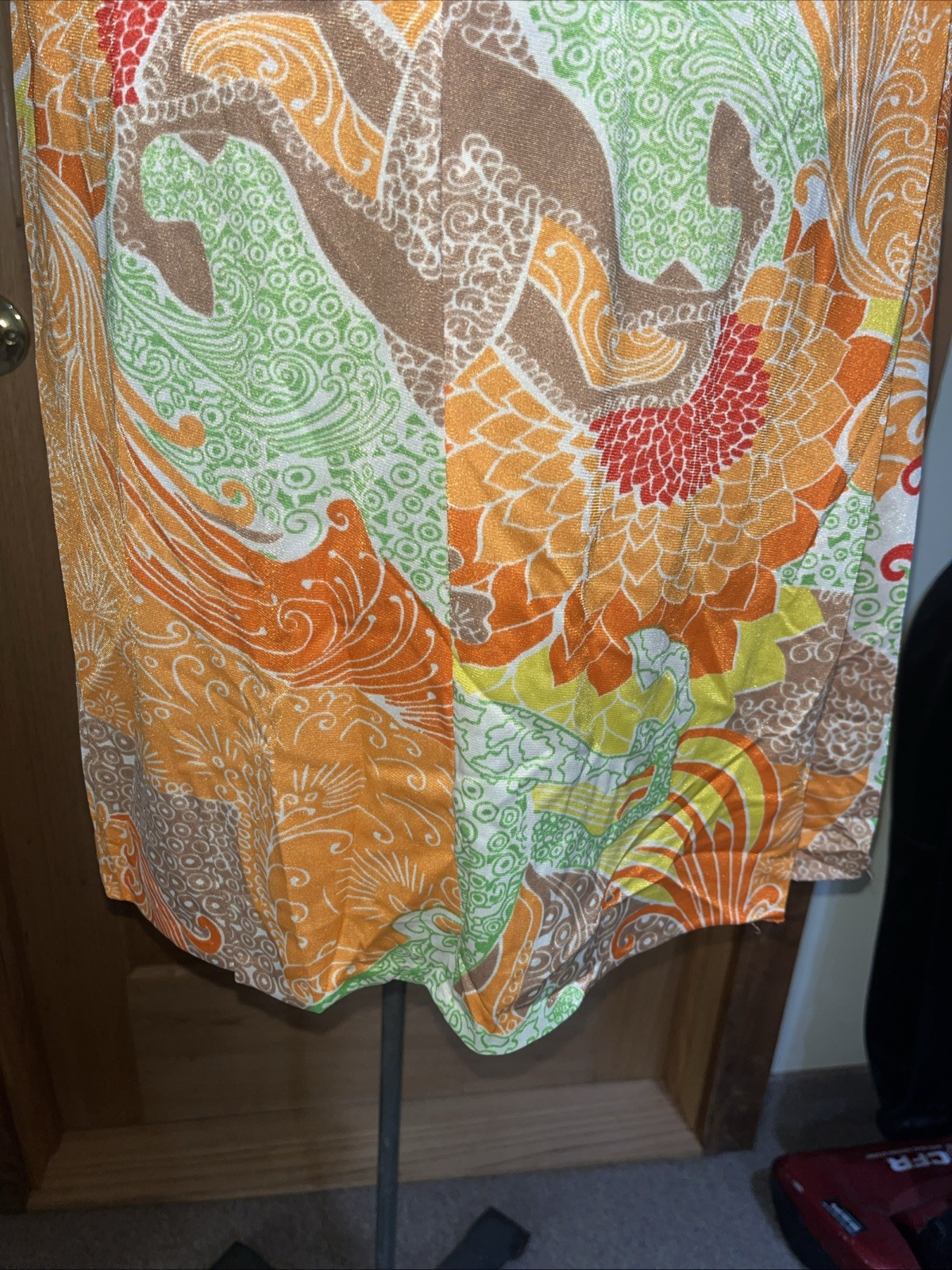 Vtg 60s Gossard Artemis Sheer Nylon Dress/Night Gown Bright Floral Read