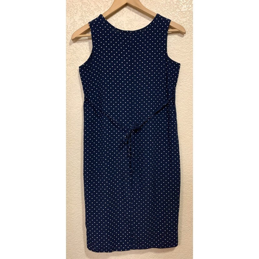 Disorderly Kids Vintage 80s Blue Navy Polka Dot Mini Dress Juniors XS