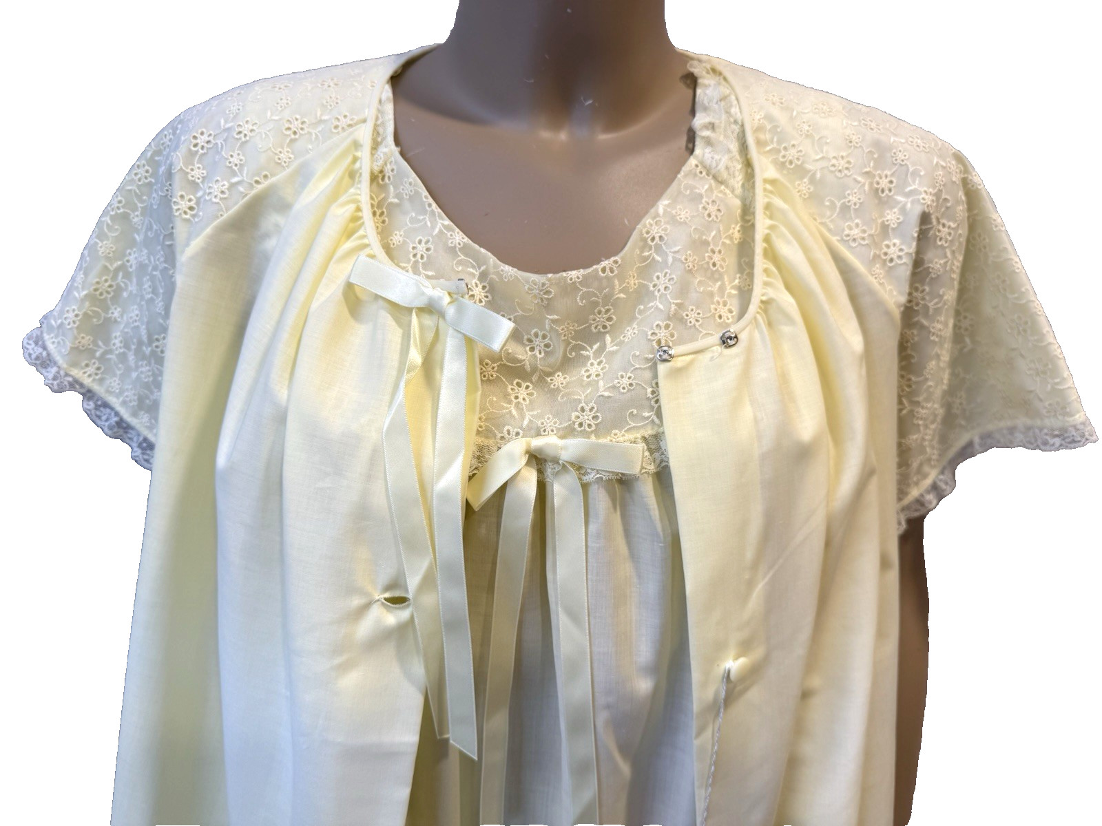 UNWORN Shadowline Pima Cotton Robe & Night Gown Cottagecore NEW w/Tags 1960’s
