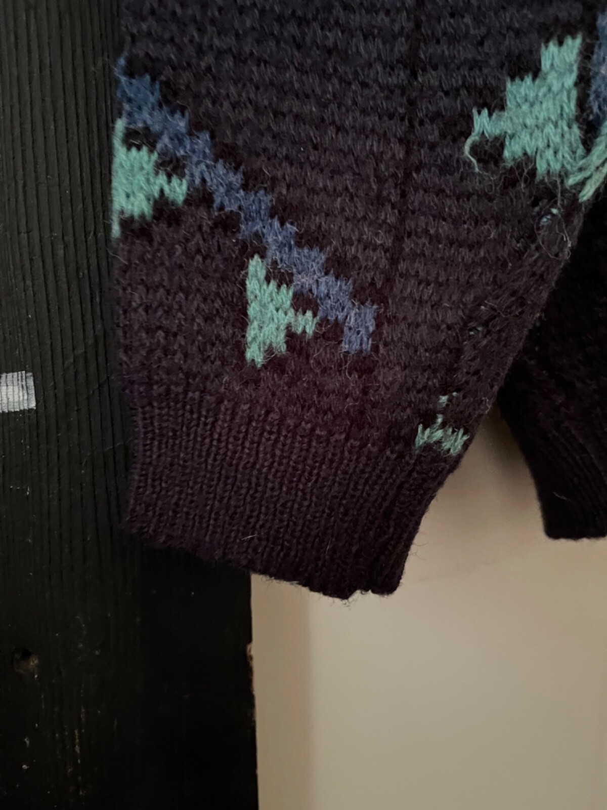 Camela Vintage Cardigan Wool Acylic Blend 80s teal and blues Rage Gorgeous Rare