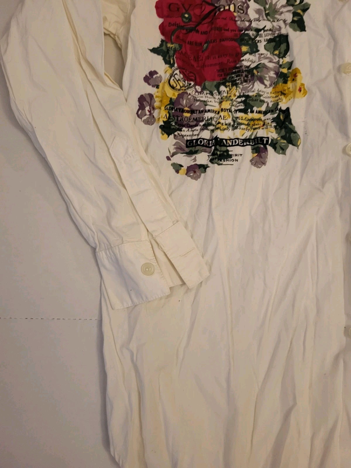 Gloria Vanderbilt Sz S Original ART Lithograph Wearable GV Tunic Abstract Print