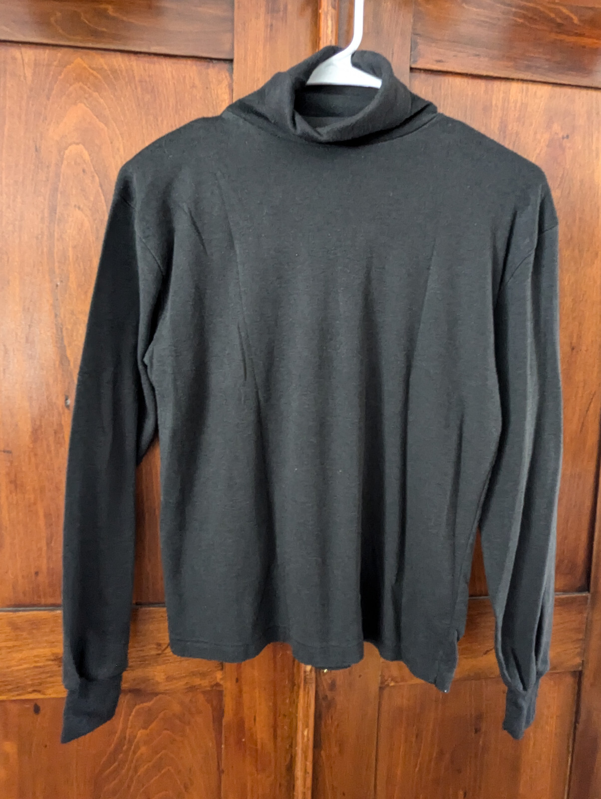Vintage Currants by Jeri Jo Woman’s Black Cotton Turtleneck, Size Medium