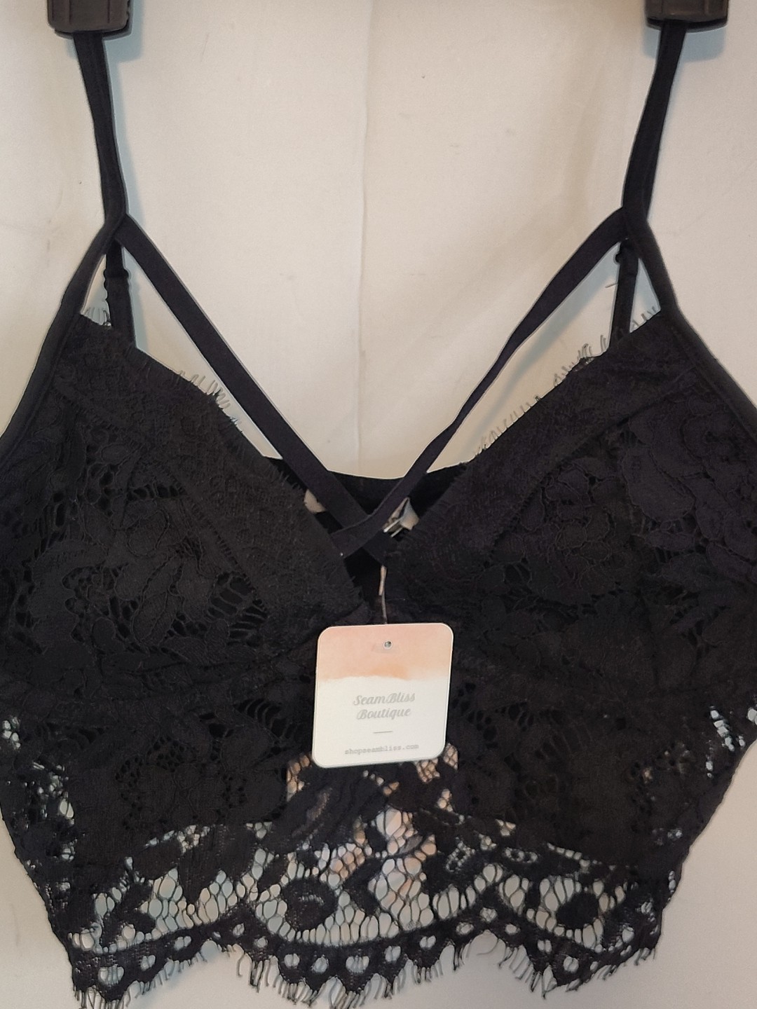 Small Paper Crane Bohemian Lace Bralette Tank Cami Top WIRE FREE No Budge Bra