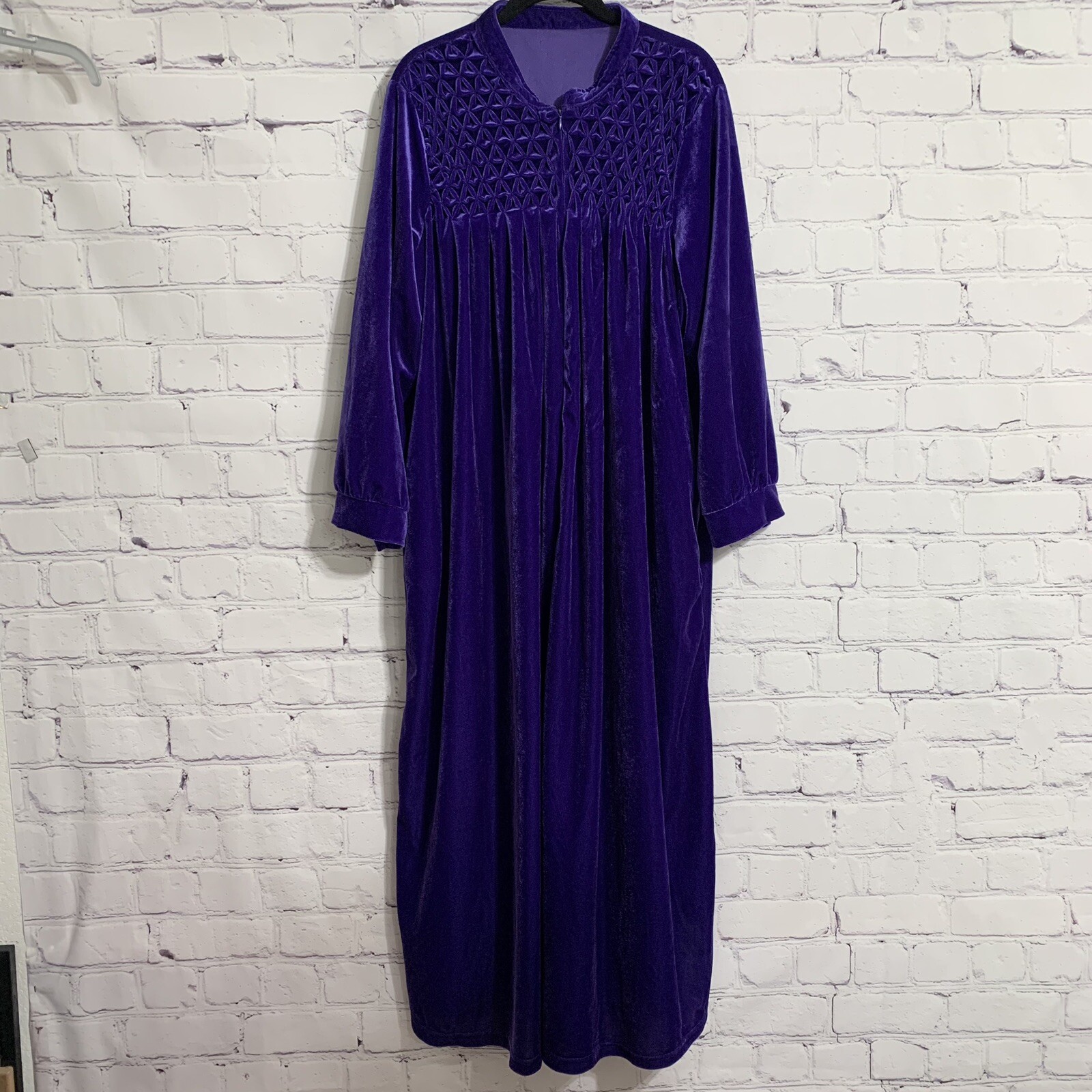 Vintage Unbranded No Brand Women’s Kaftan Dress XL/2XL Purple Velour Zip