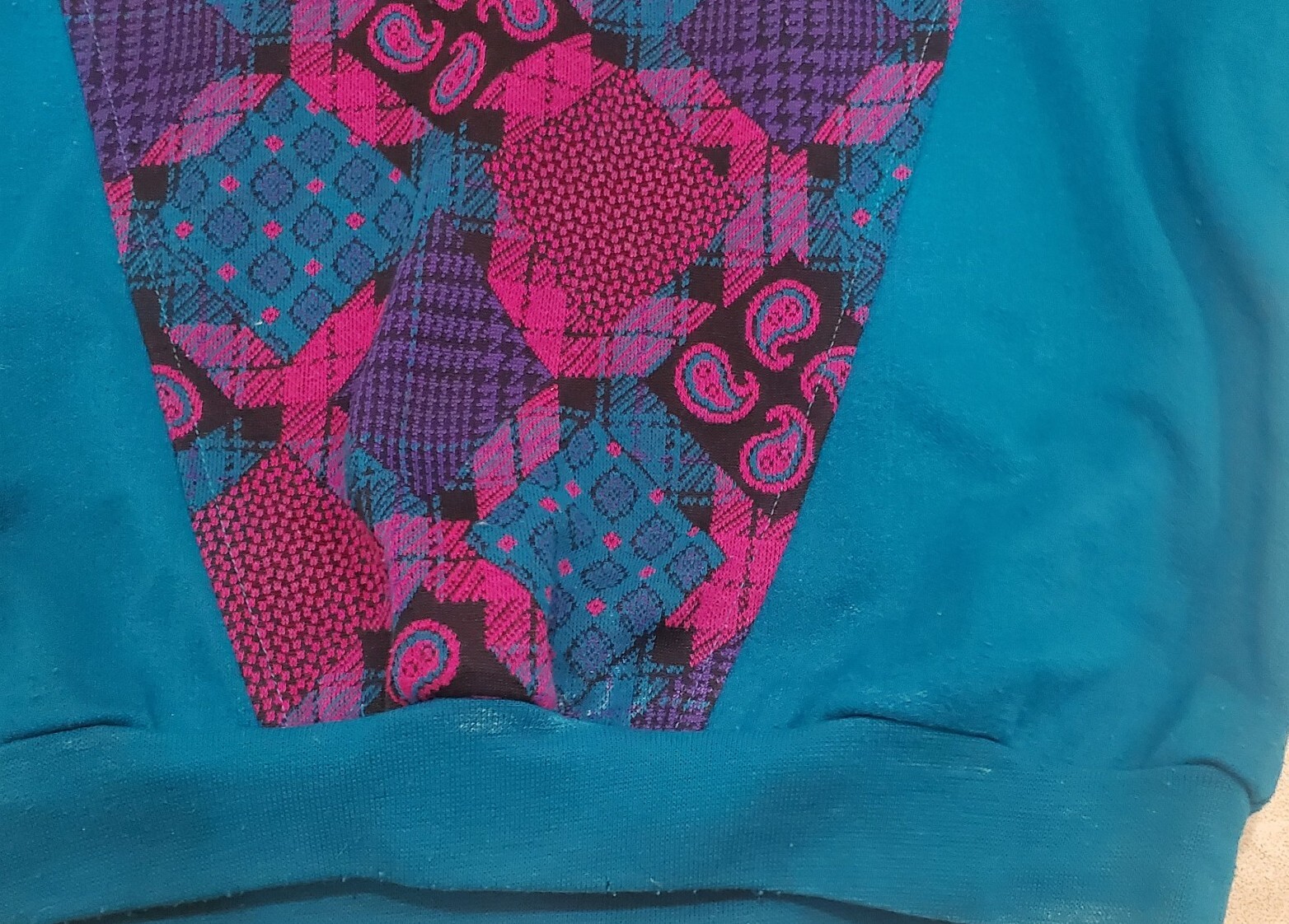 Graff Californiawear VTG Purple & Teal Quartersleeve Women’s Funky Top Medium