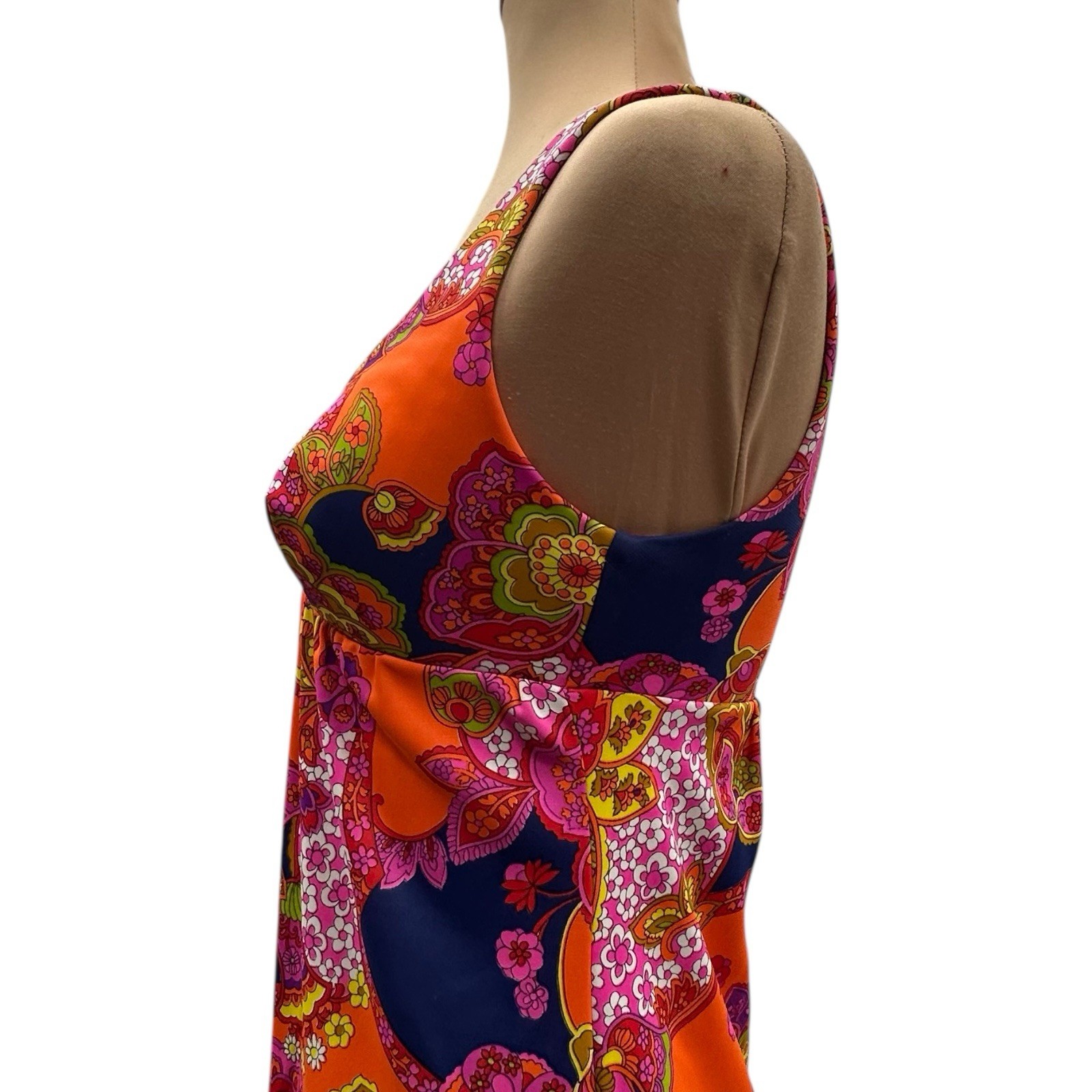 Vintage Catalina 60s Psychedelic Floral Empire Waist Maxi Dress US 4-6 Hong Kong