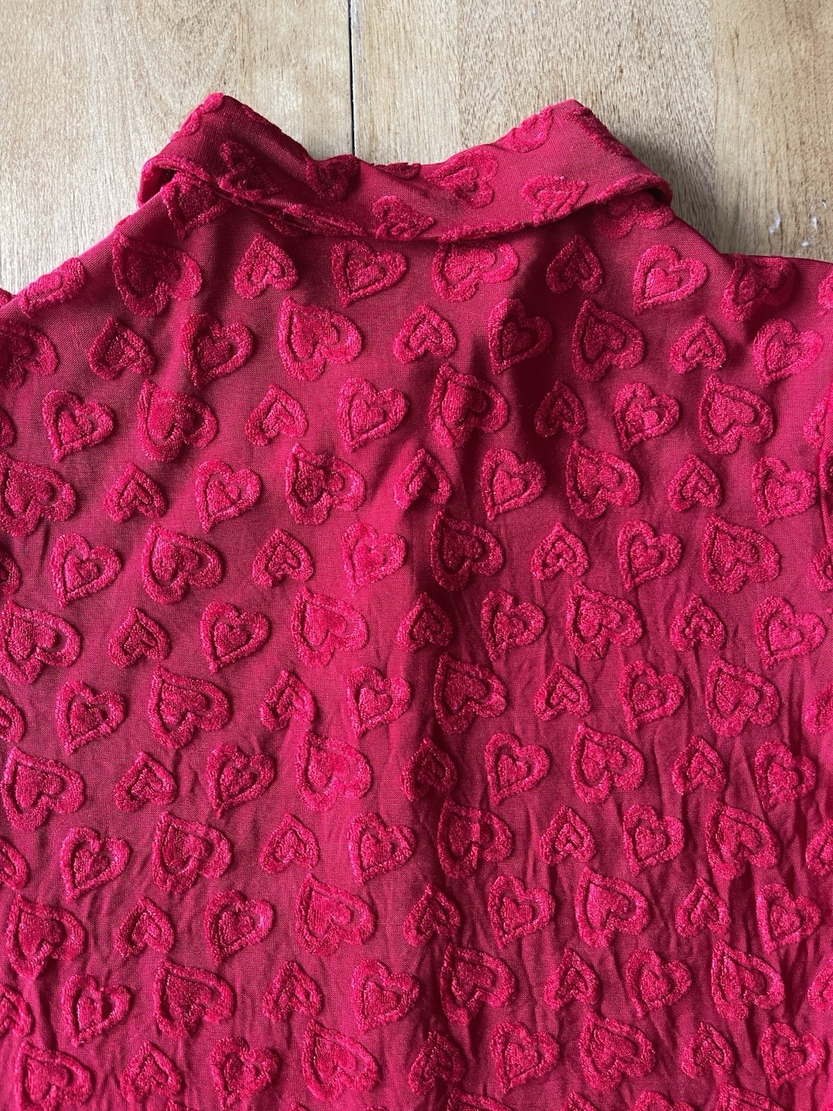 Vintage 90s Self Esteem Heart Print Button Shirt Size Large Valentines Day Y2K