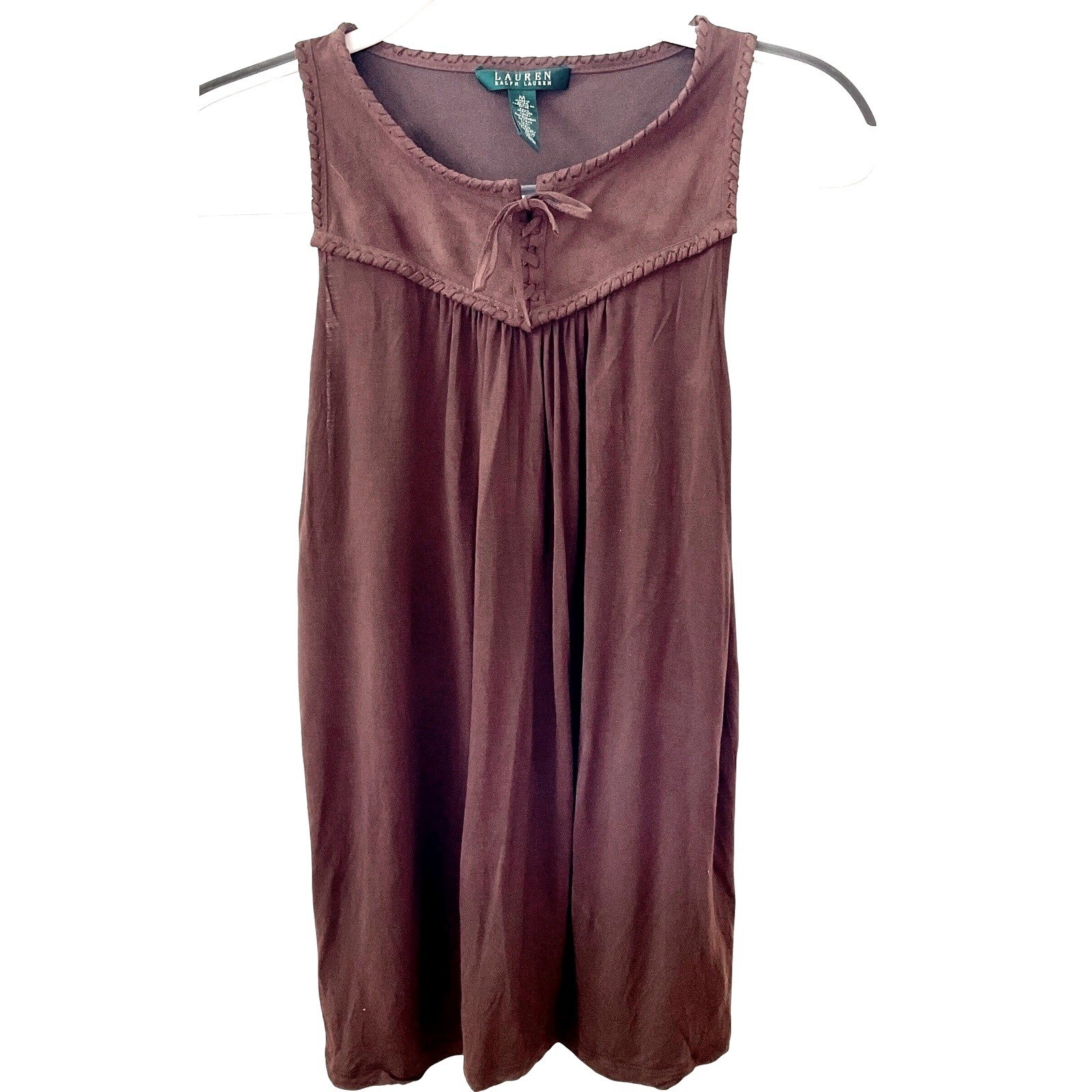 VTG Y2K LRL Ralph Lauren women’s top viscose western suede relaxed fit M brown
