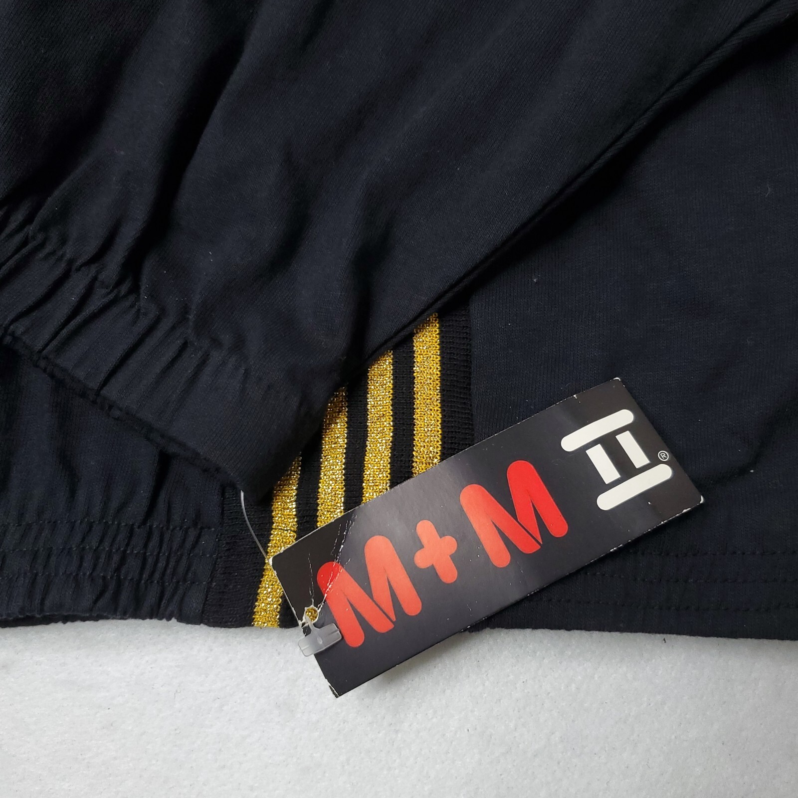 Vintage 80’s M+M Sportswear USA Zip Up Jacket Black Gold HipHop Dance Crest Logo
