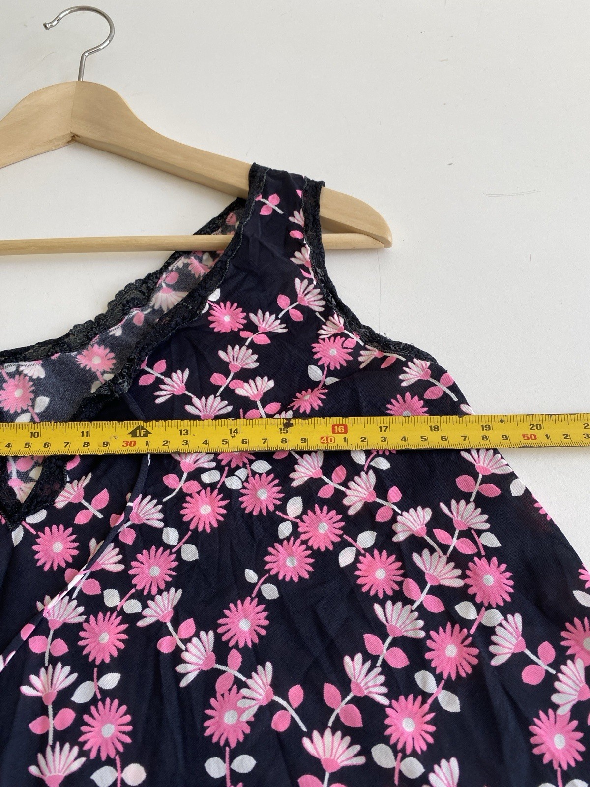 Vintage 60s Harrods 36 Satin Nightgown & Matching Panty Italy Black & Pink
