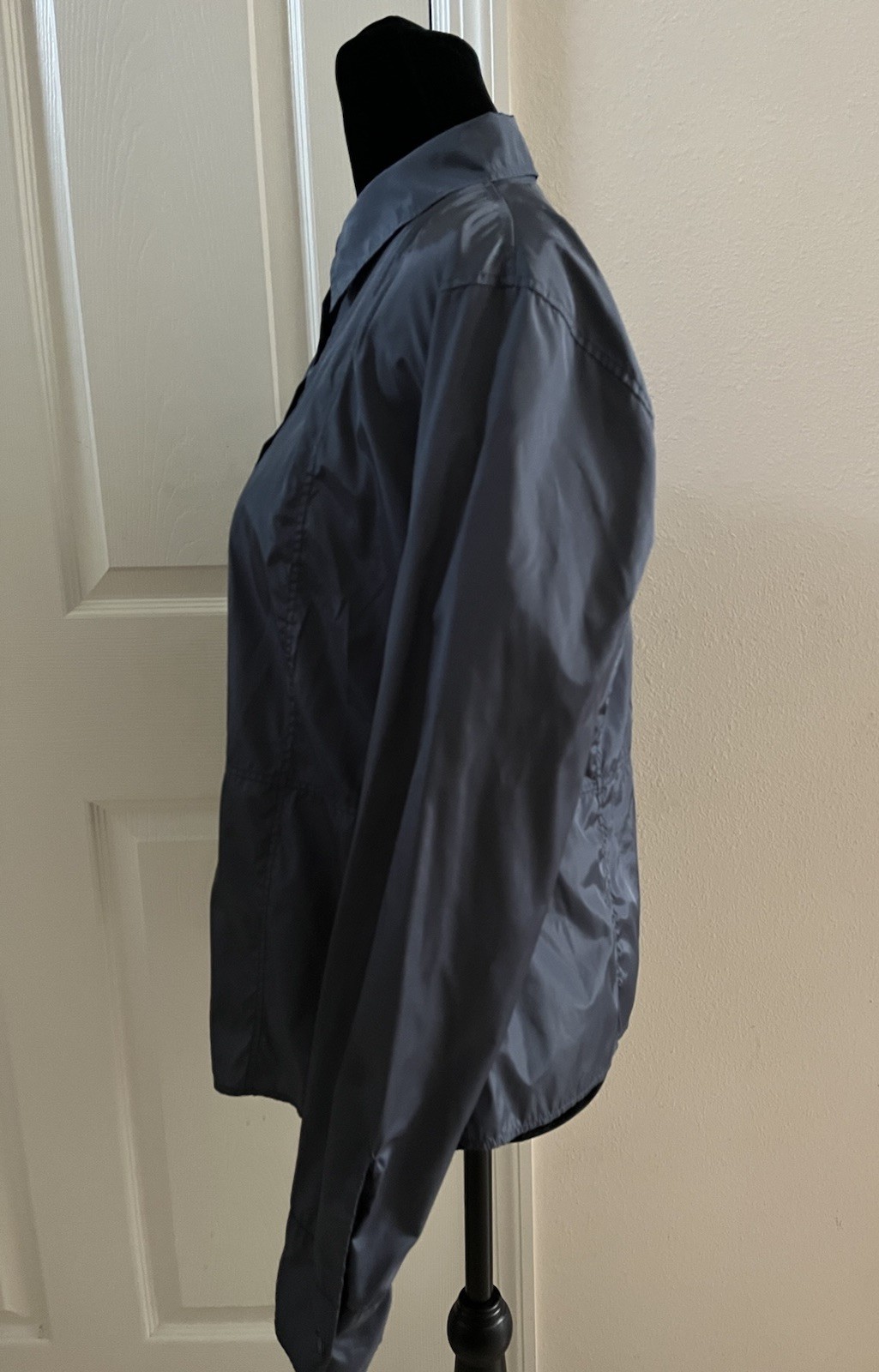 Vintage JIL SANDER Blue Gray Shirt Jacket with Zipper, Size 38 (Italian)