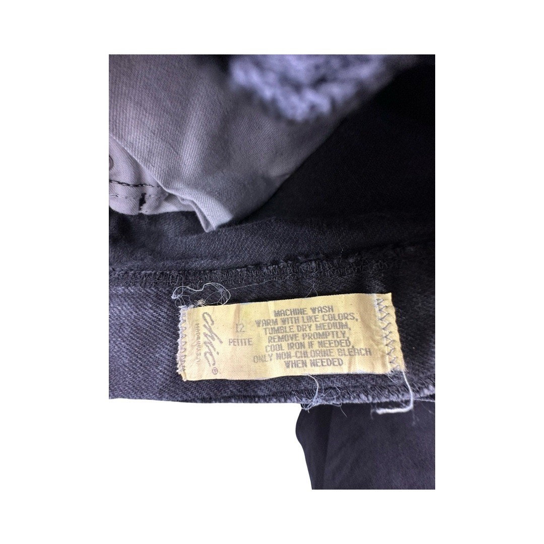 Chic Jeans Womens 12 Petite Black Vintage High Waisted Tapered Leg Made in USA