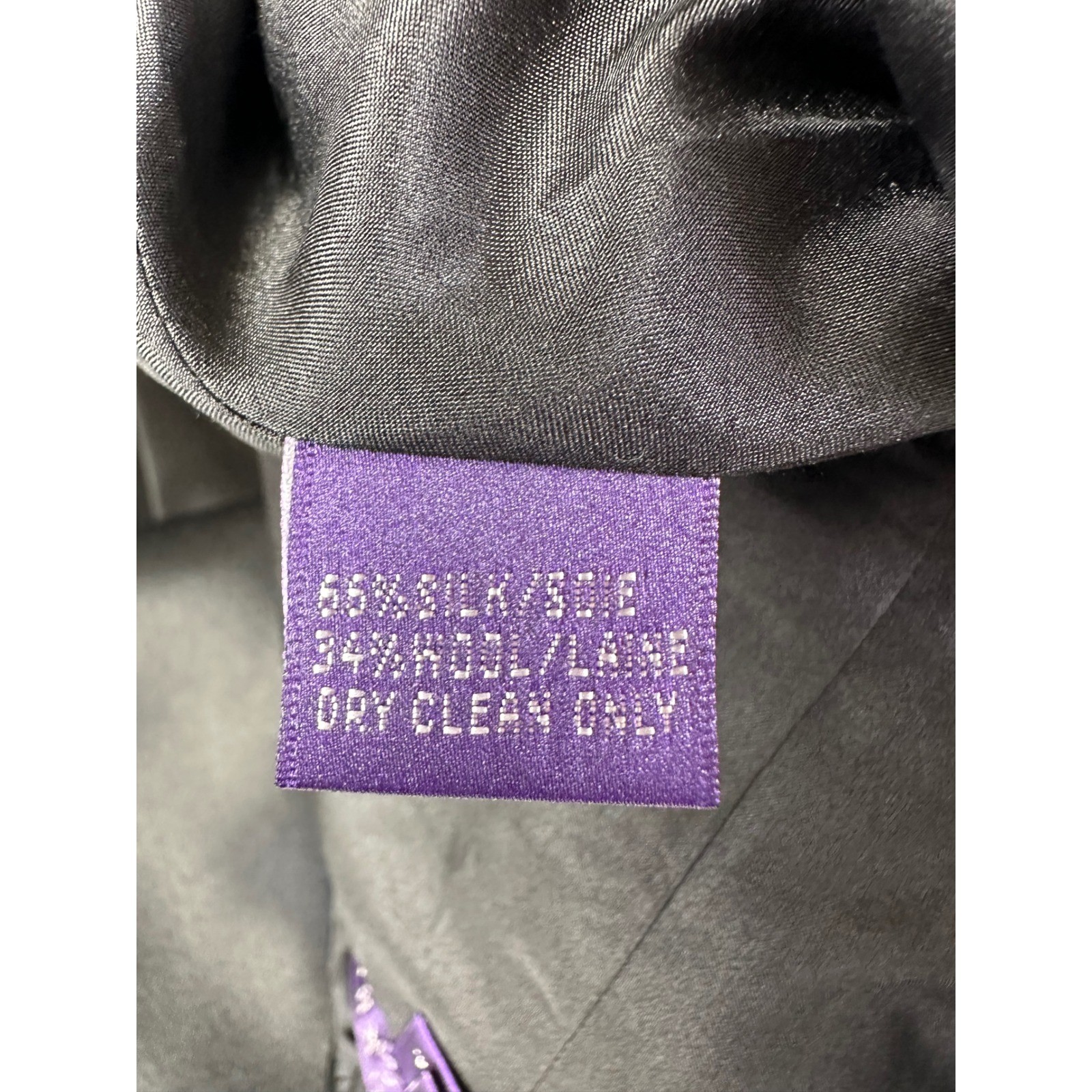 Vintage Ralph Lauren Collection Purple Label Silk Wool Dress 6 Black Rare