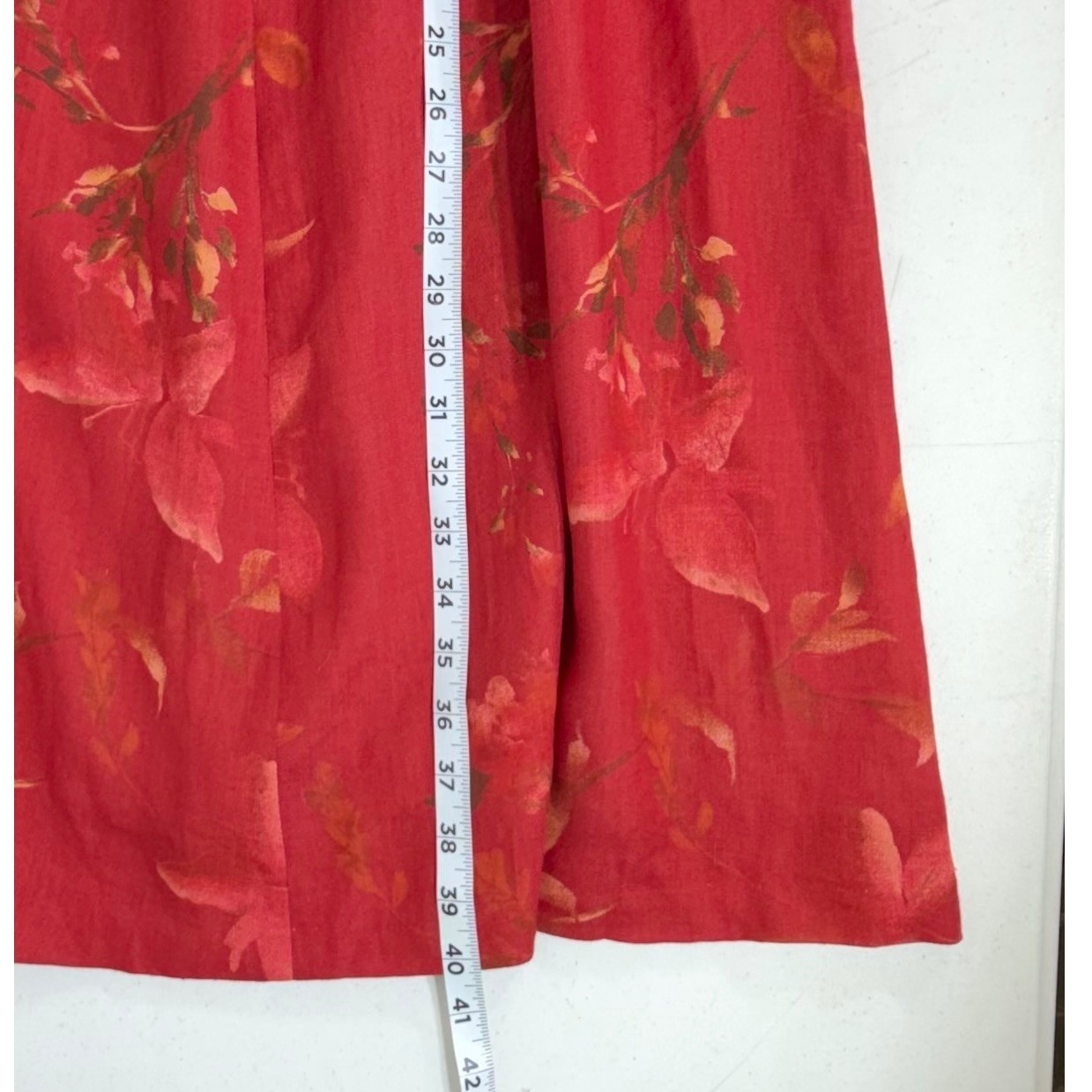 Corbin Collection Maxi Skirt 27×40 Dark Red Floral Vintage 90s Cottage Romantic