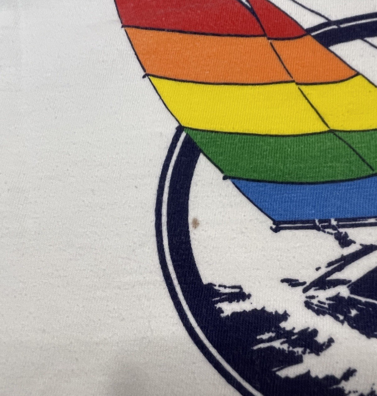 VTG Crazy Shirt Women Shirt Medium Long Sleeve Rainbow Sailboat California