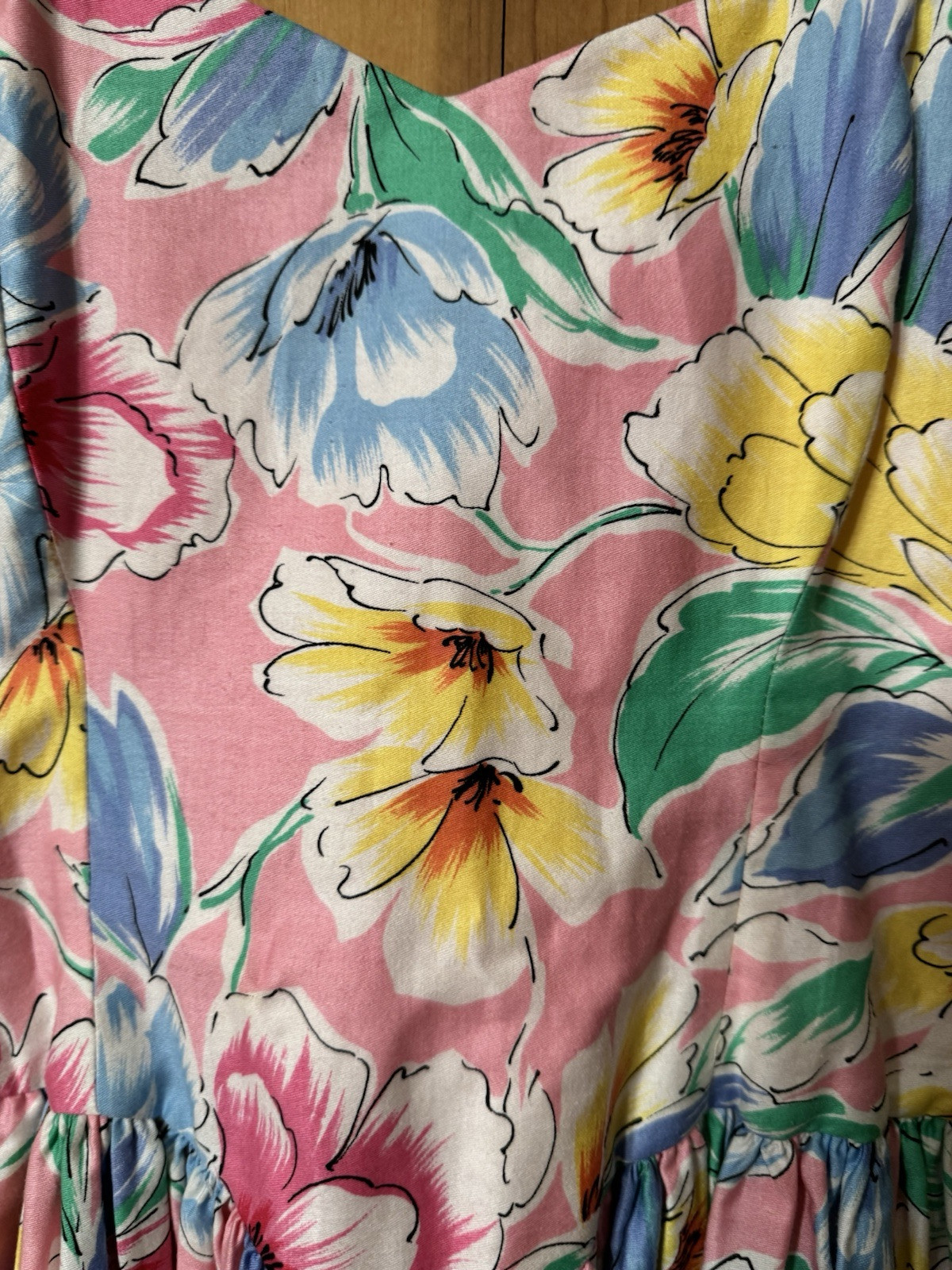 VTG Women’s Floral Midi Dress XS/S Bust 33” (flaws) Easter & Summer/Spring
