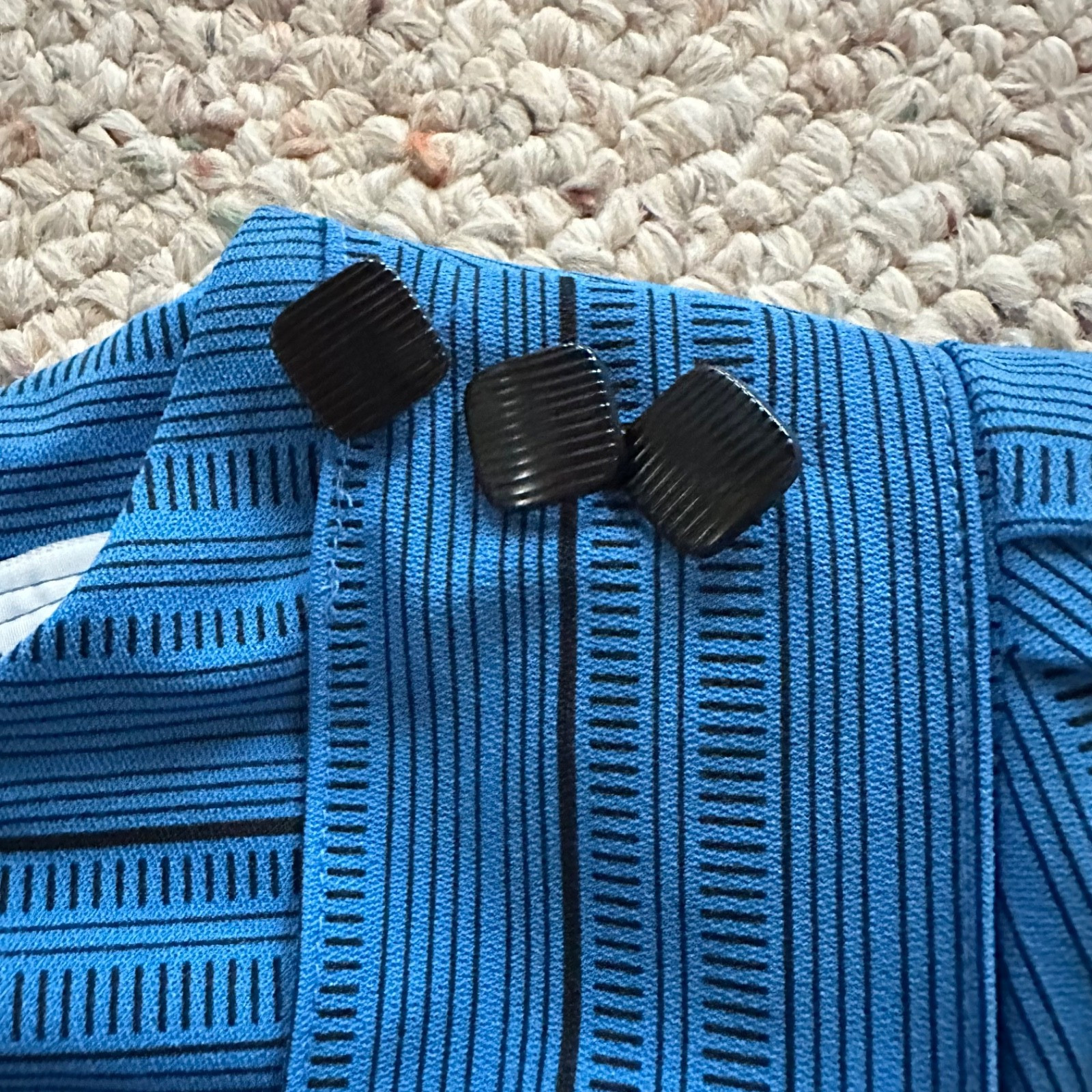 Vintage 1980s New Wave Dashes Striped Midi Day Dress Preppy Secretary M