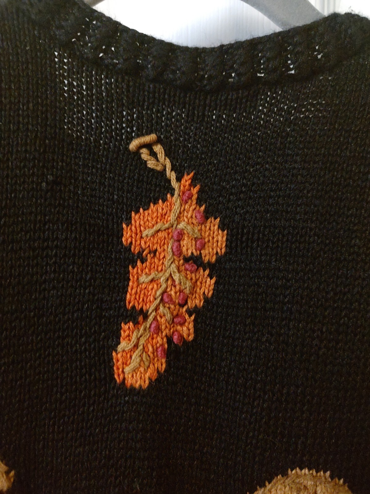 Vintage 90s Lauren Hansen Collection Autumn Harvest Fall Halloween Vest Large