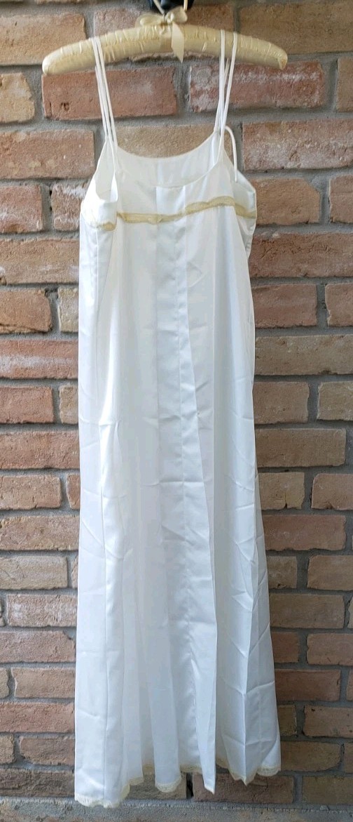 VTG Zandra Rhodes White Gown Dress Sz P Designer Semi-Sheer Union Tag USA FLAWS