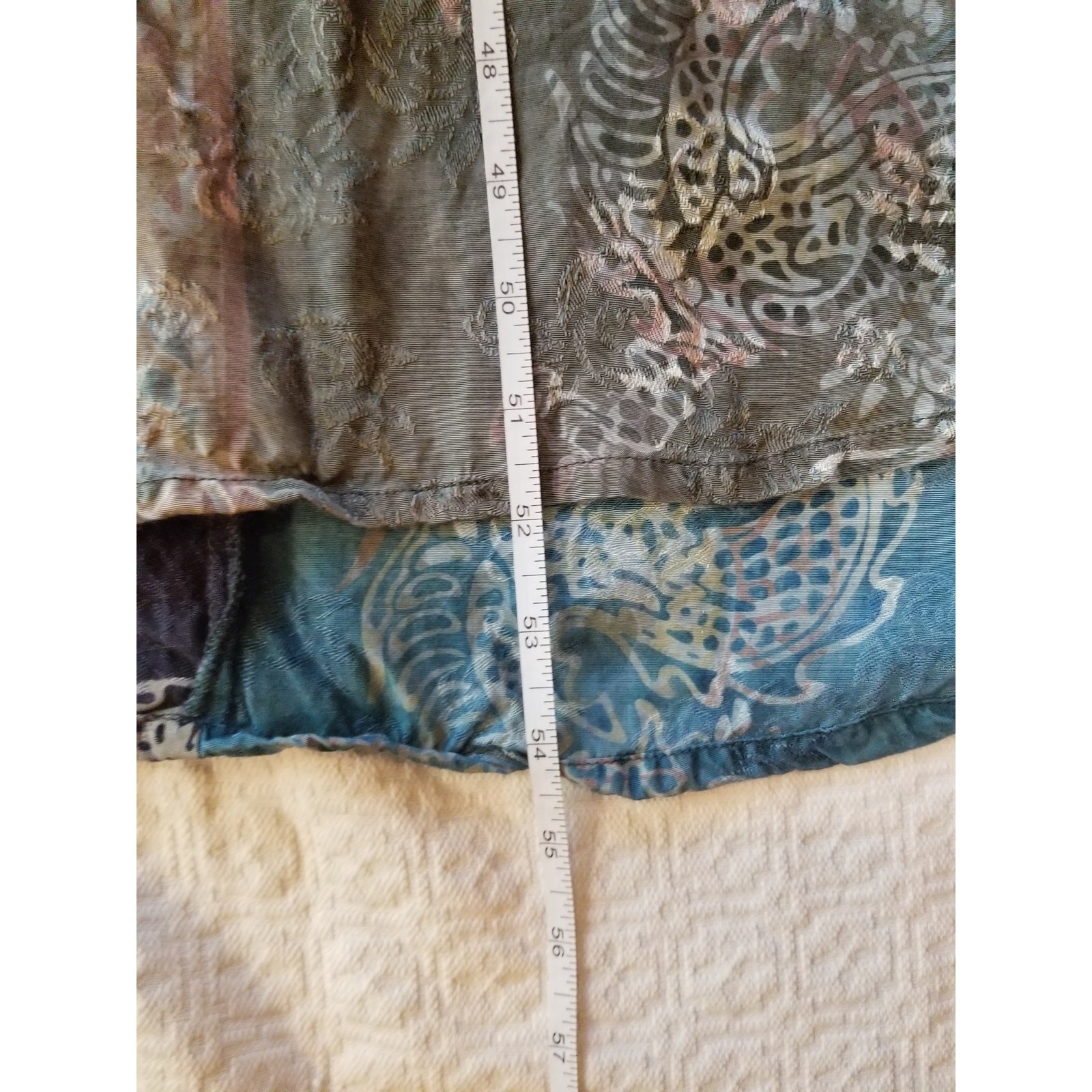 Vintage Mission Canyon Santa Barbara Batik Silk Jacquard Maxi Dress XL Boho