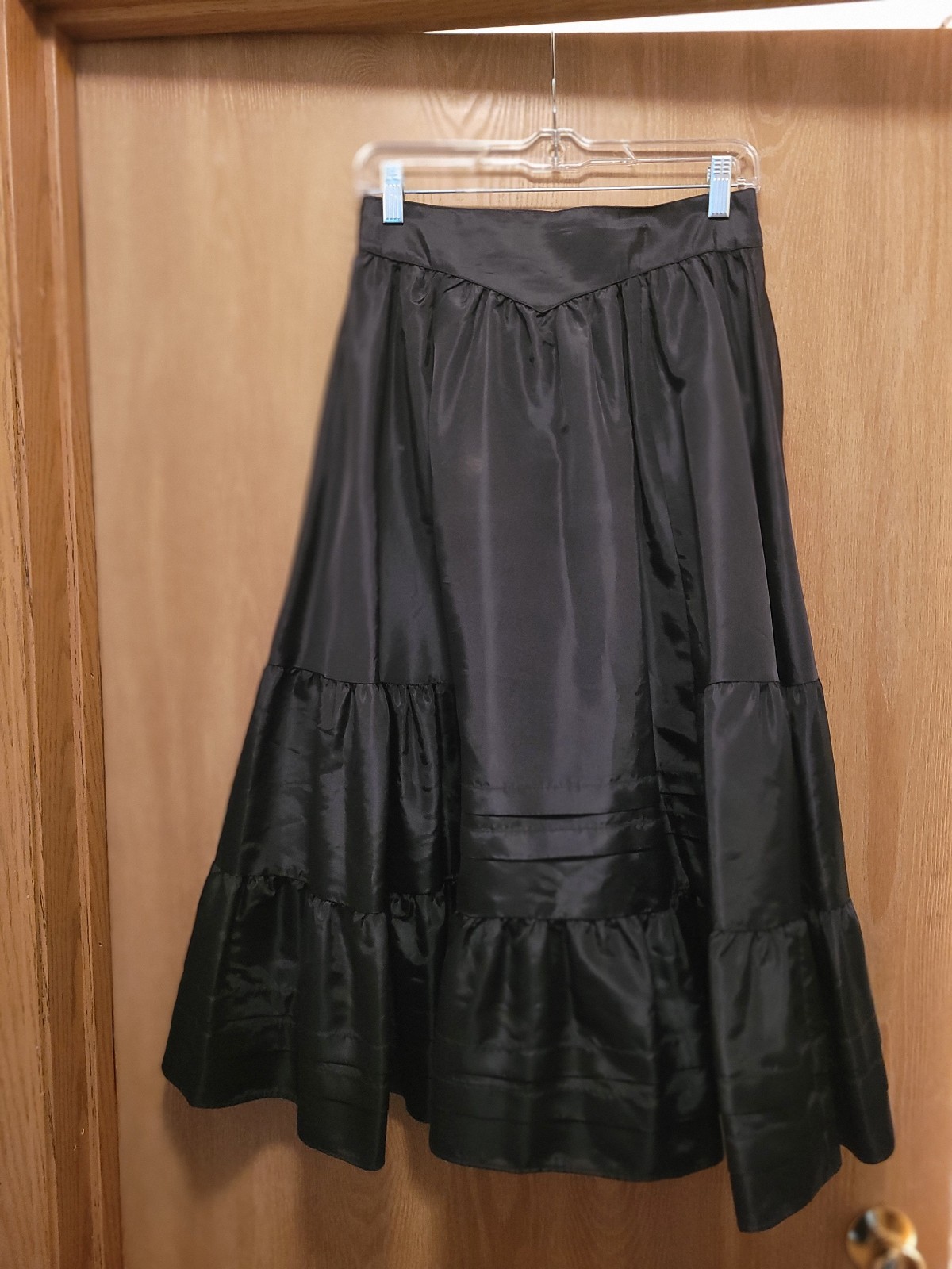 GUNNE SAX Jessica’s GUNNIES Black Taffeta Skirt Vintage Size 11 GOTH