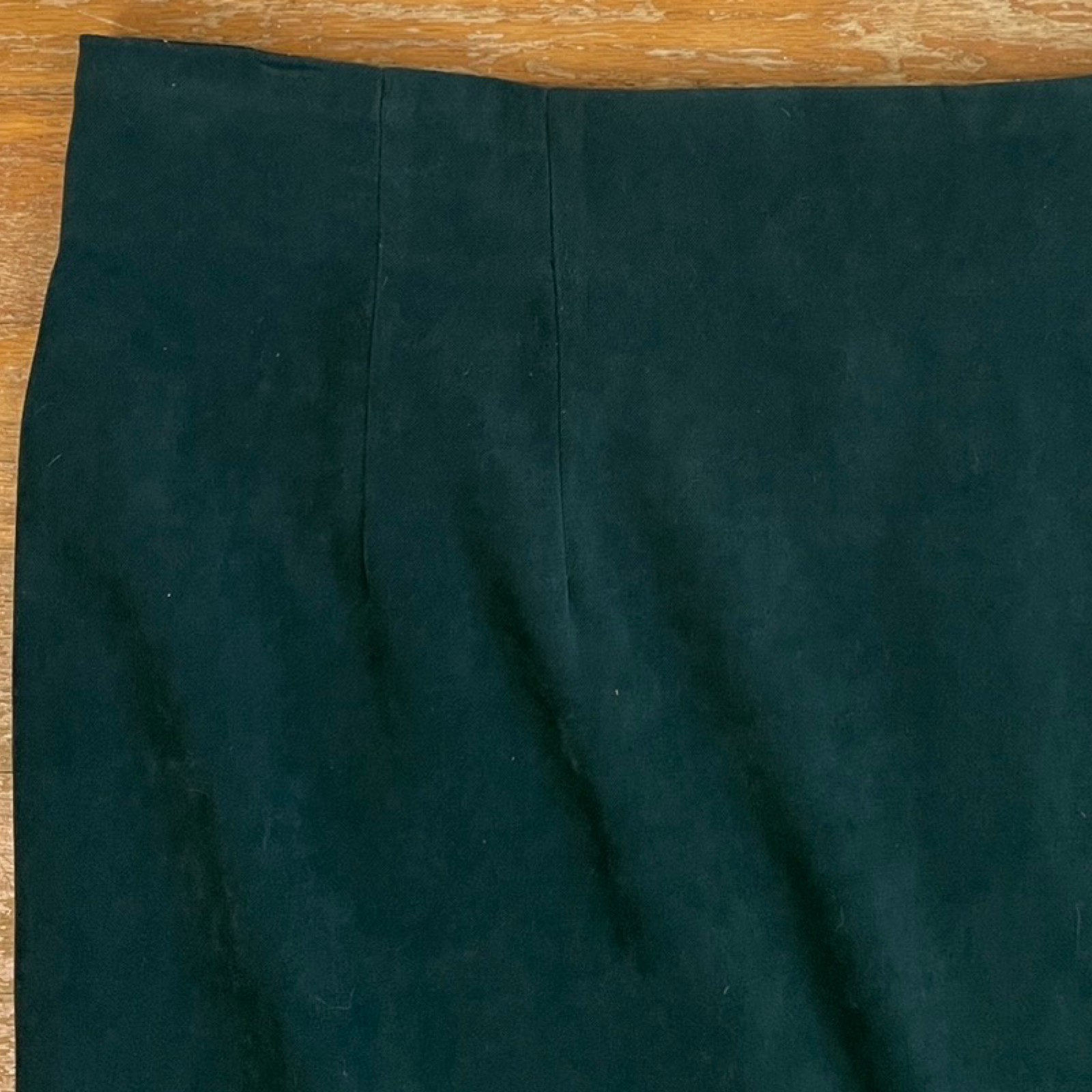 Vintage Microfiber Skirt Size XL 34″ Waist 90s Emerald Green Maxi Straight Cut