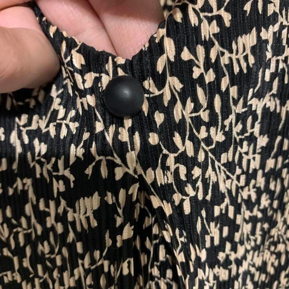 Dressbarn Women’s Size 12 Black & Tan Dress Vintage Shoulder Pads Lightweight
