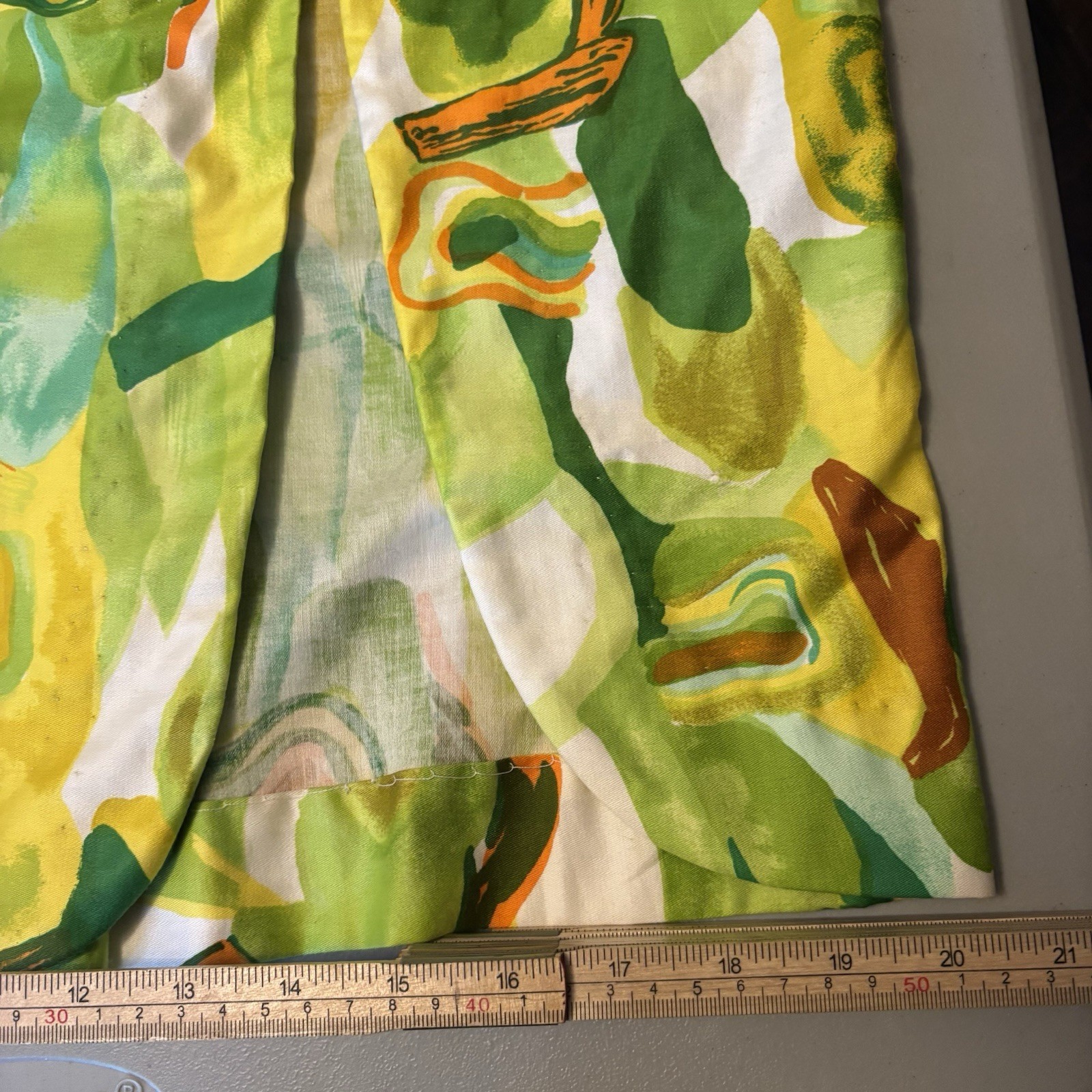 Vintage 1960s Penelope’s Honolulu Hawaiian Barkcloth Abstract Floral Dress Sz 14