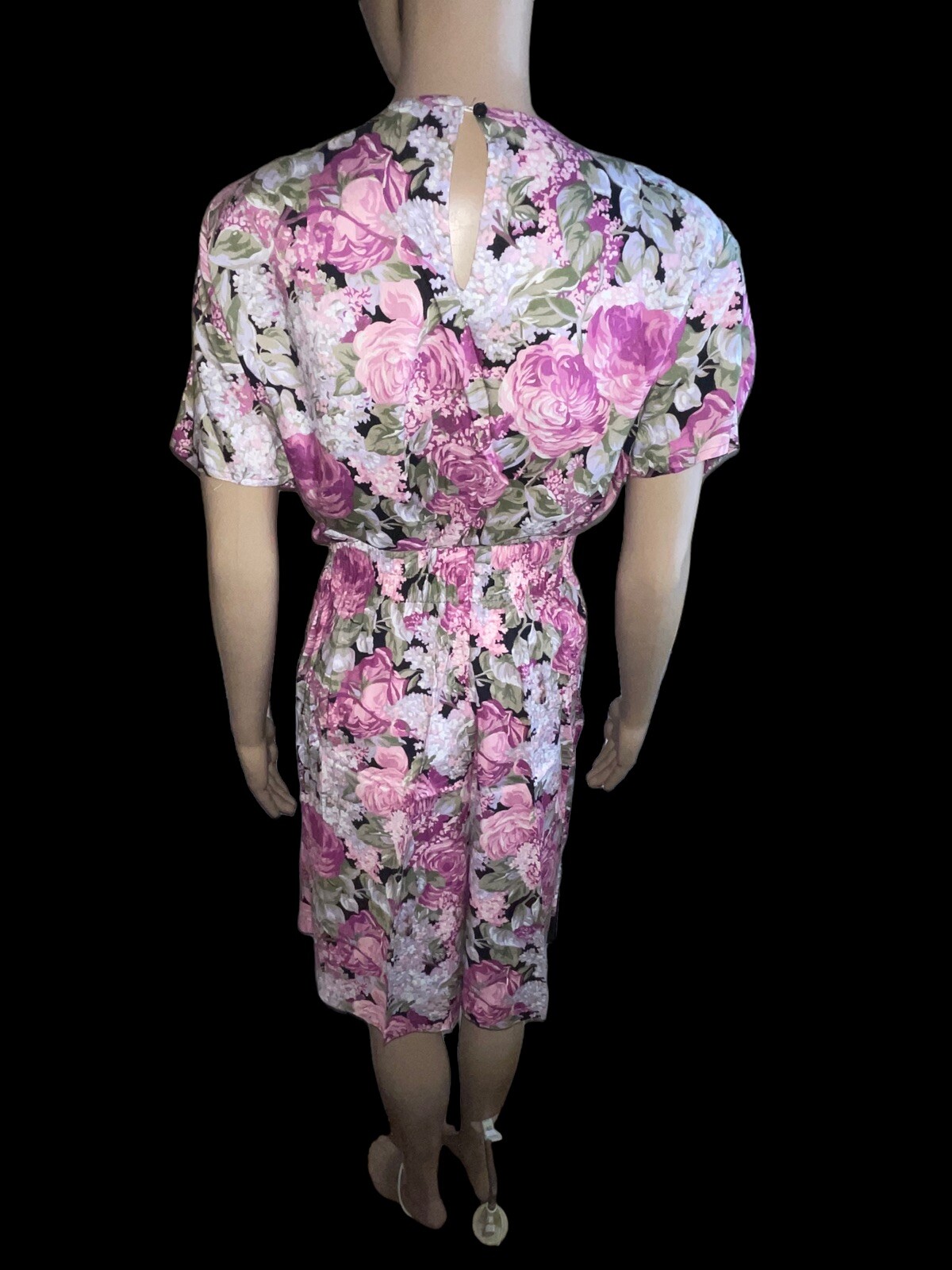 VTG 80s Langtry Floral 2 Piece Jumper Shorts Blouse Pink Flowers Medium Mom