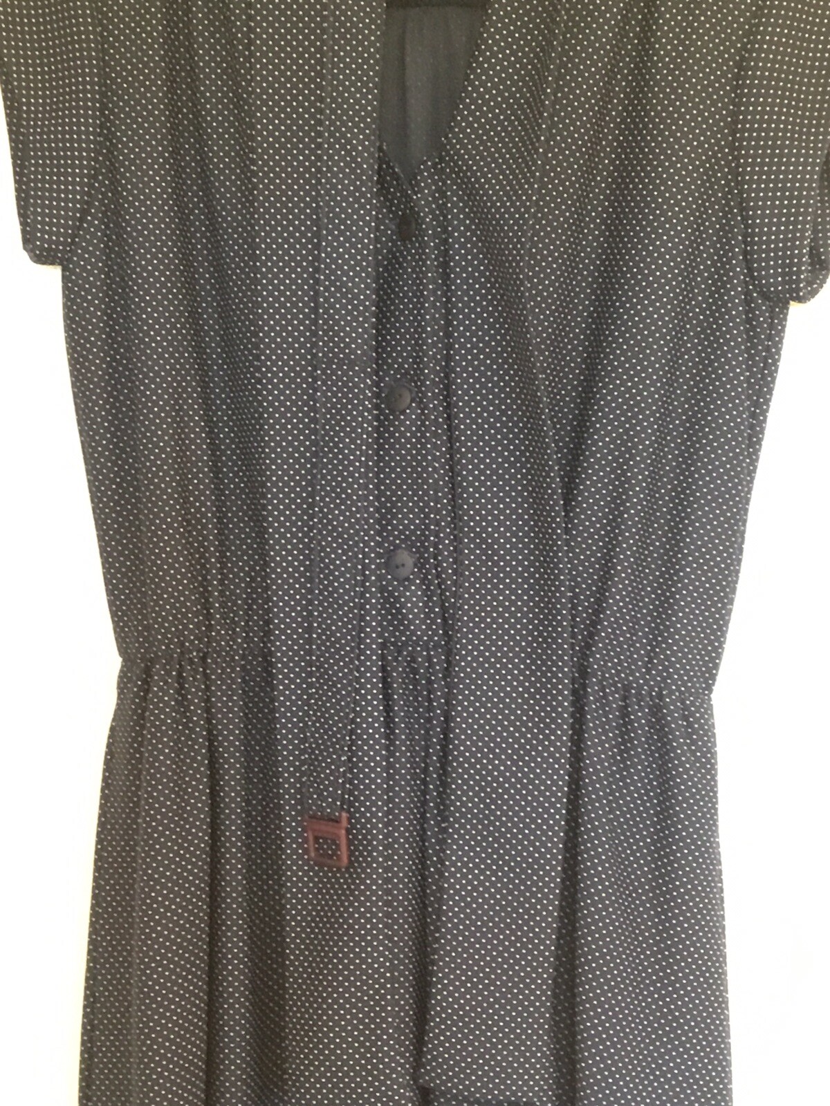 Vintage Polyester Unbranded Handmade Navy Dress/Costume Size Small with Belt
