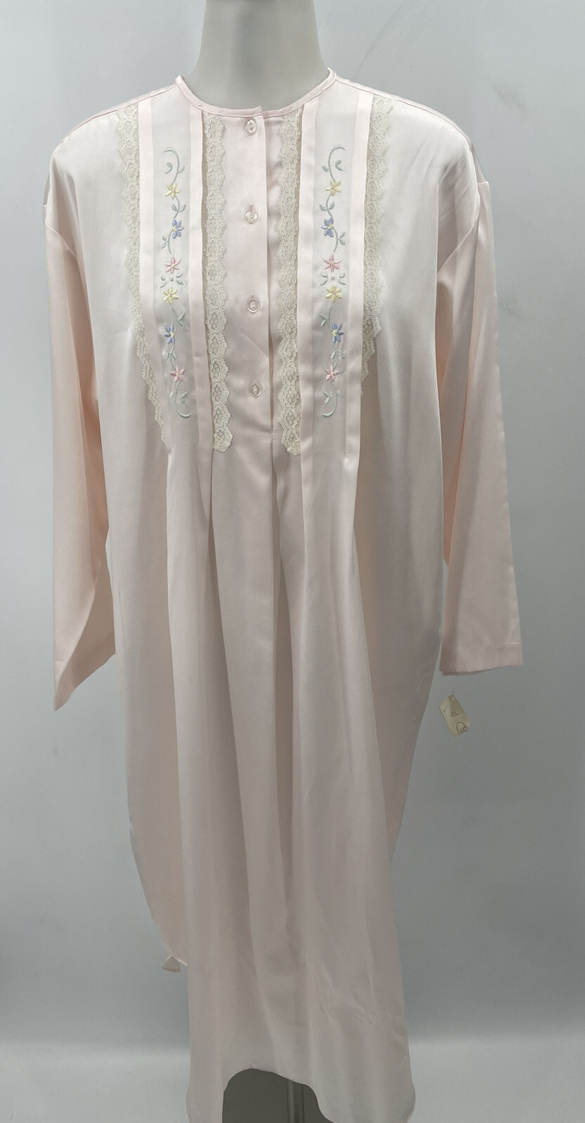 Vintage Talbots Intimates Nightgown Sleepwear Pink Embordered Lace Sz Small NWT