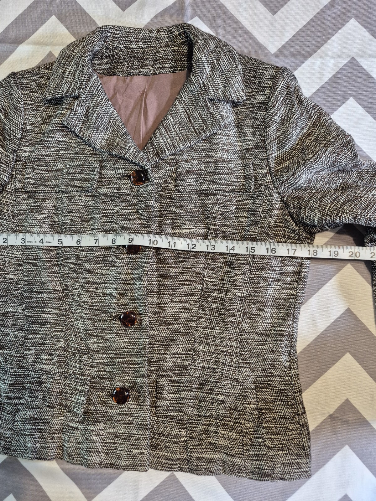 Vintage Union Made Tweed 4 Button Blazer Jacket by Davidow USA M? Gray