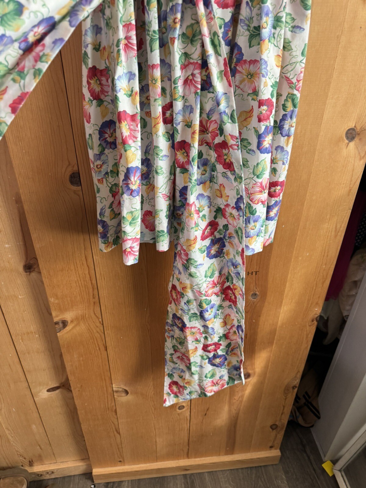 1990s VTG Morning Glory EASTER PRARIE Dress Girls Sz S 7-8? Huge Bow 28/23