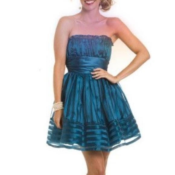 vintage Betsey Johnson y2k teal dress tulle mini prom dress party cocktail glam