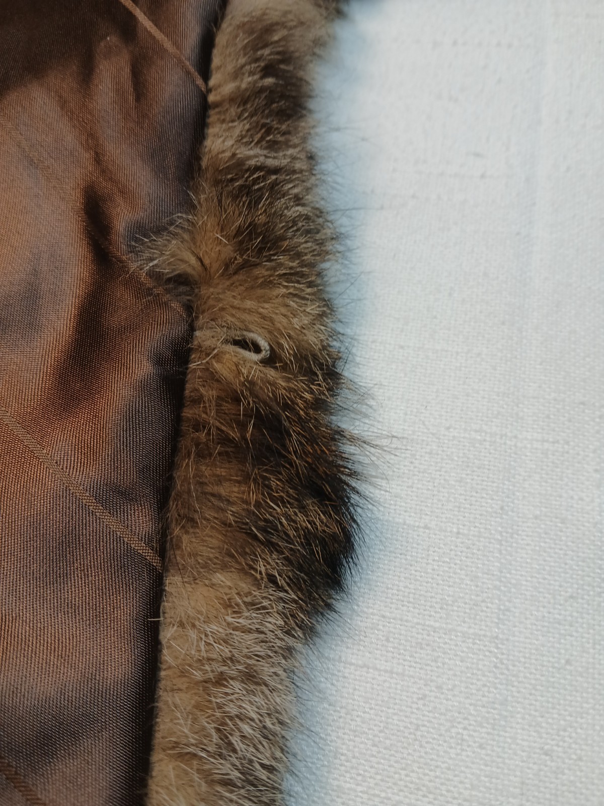 Vintage Real Fur Detachable Coat Collar Stole – Brown Black Raccoon Bobcat,…